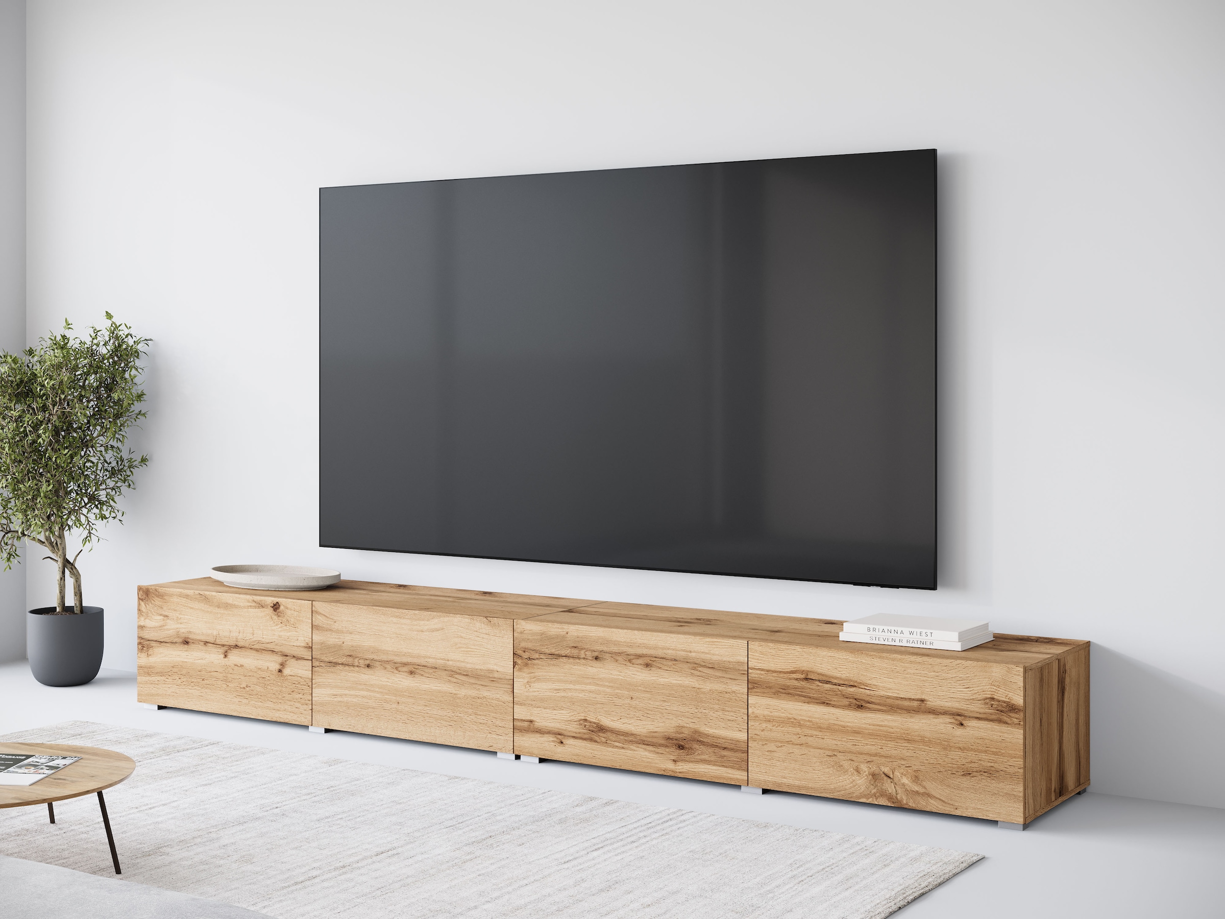 GOODproduct Lowboard »Denver Erlebe die Weltmeisterschaft im XXL-Format« Elegantes TV-Möbel 300 cm, speziell für bis zu 98-Zoll Fernseher