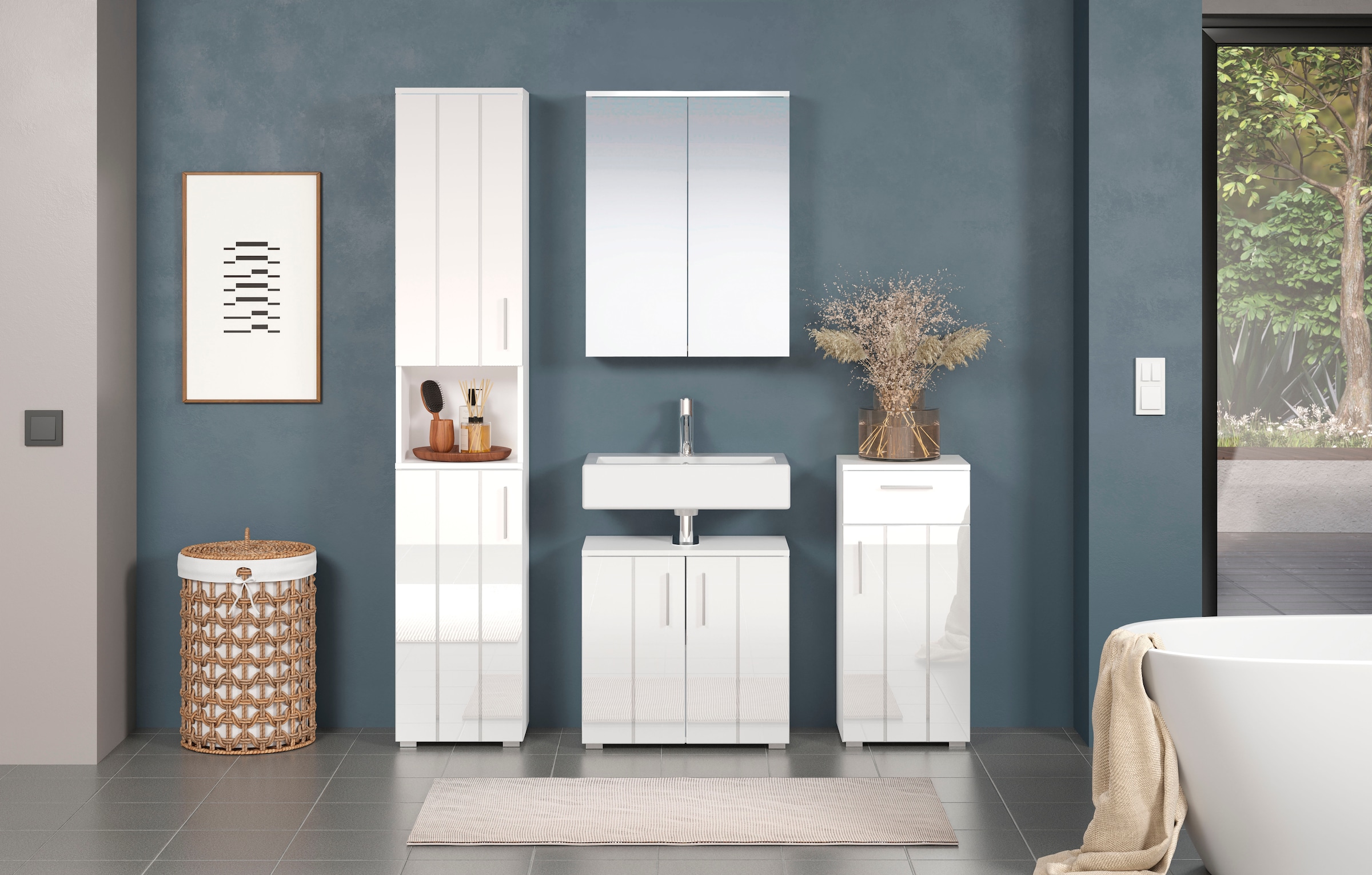 welltime Badezimmer-Set »Prag« Set, 4 Stk. tlg.