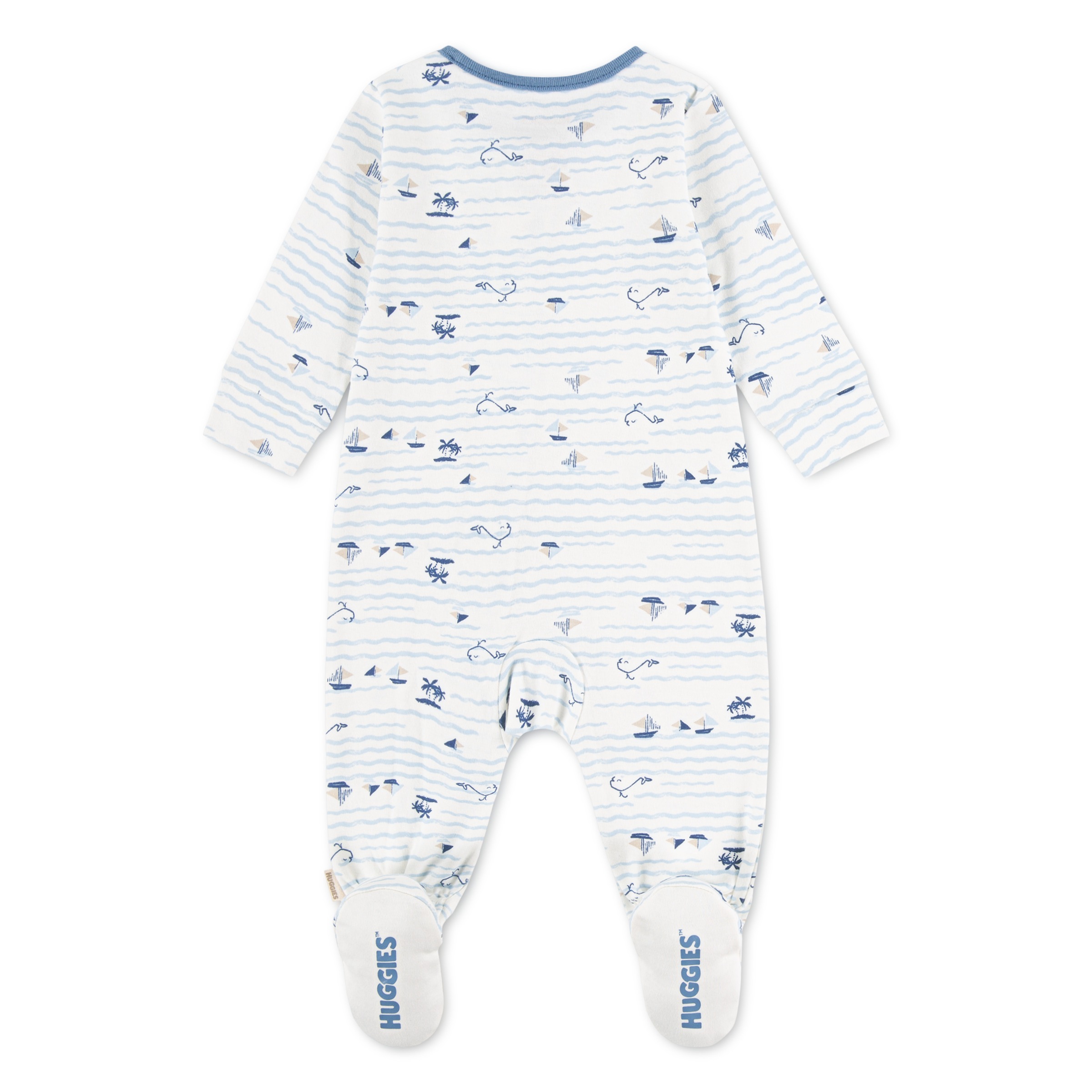 HUGGIES babywear Schlafoverall »HUGB FOOTED COVERALL« mit maritimem Alloverprint, Baumwolle