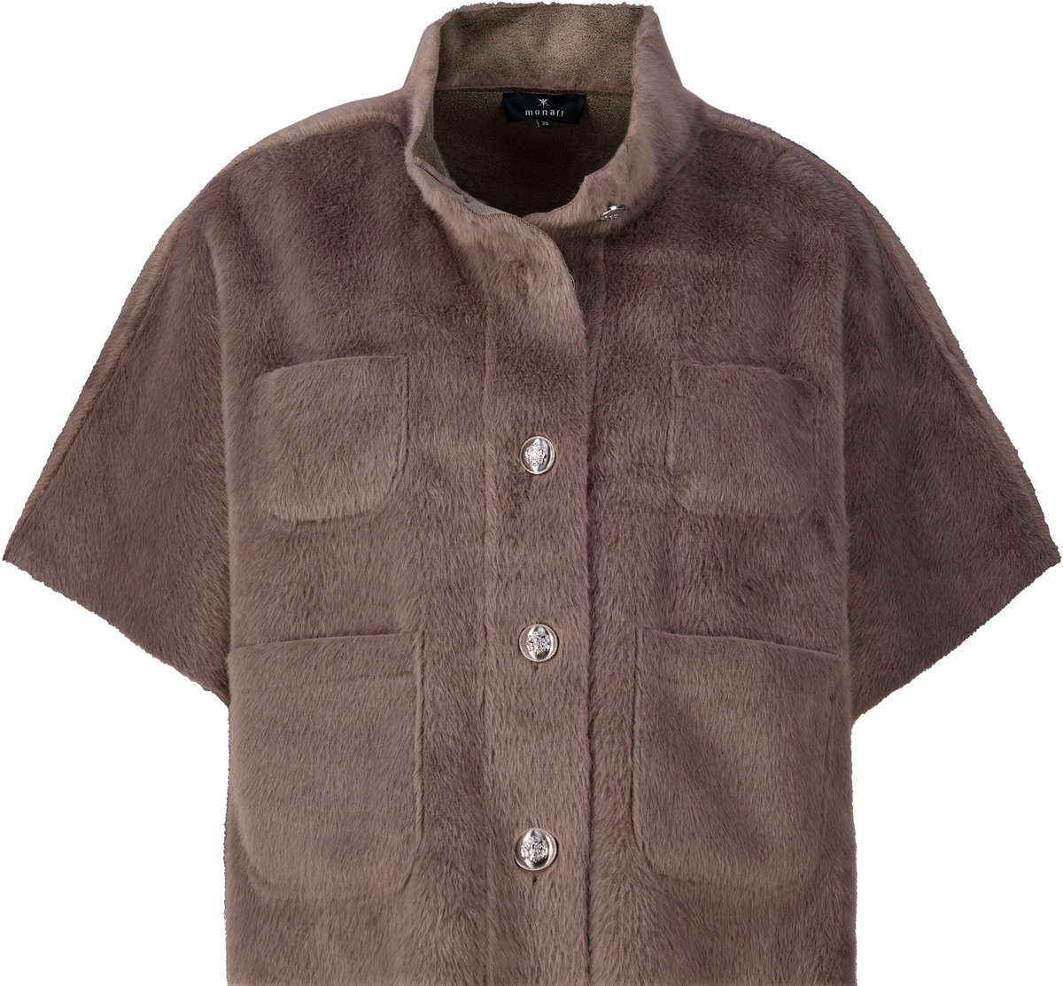 Monari Fellimitatjacke »Jacke Cape fake fur« ohne Kapuze Regular fit mit Stehkragen