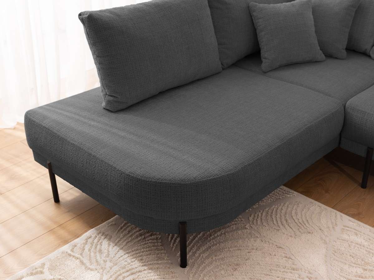 Home affaire Canapé d'angle »NELLIA L-Form mit Ottomane rechts oder links bestellbar, Breite 231 cm« enthält 5 Rückenkissen, angenehmen Sitzkomfort, belastbar bis 480kg