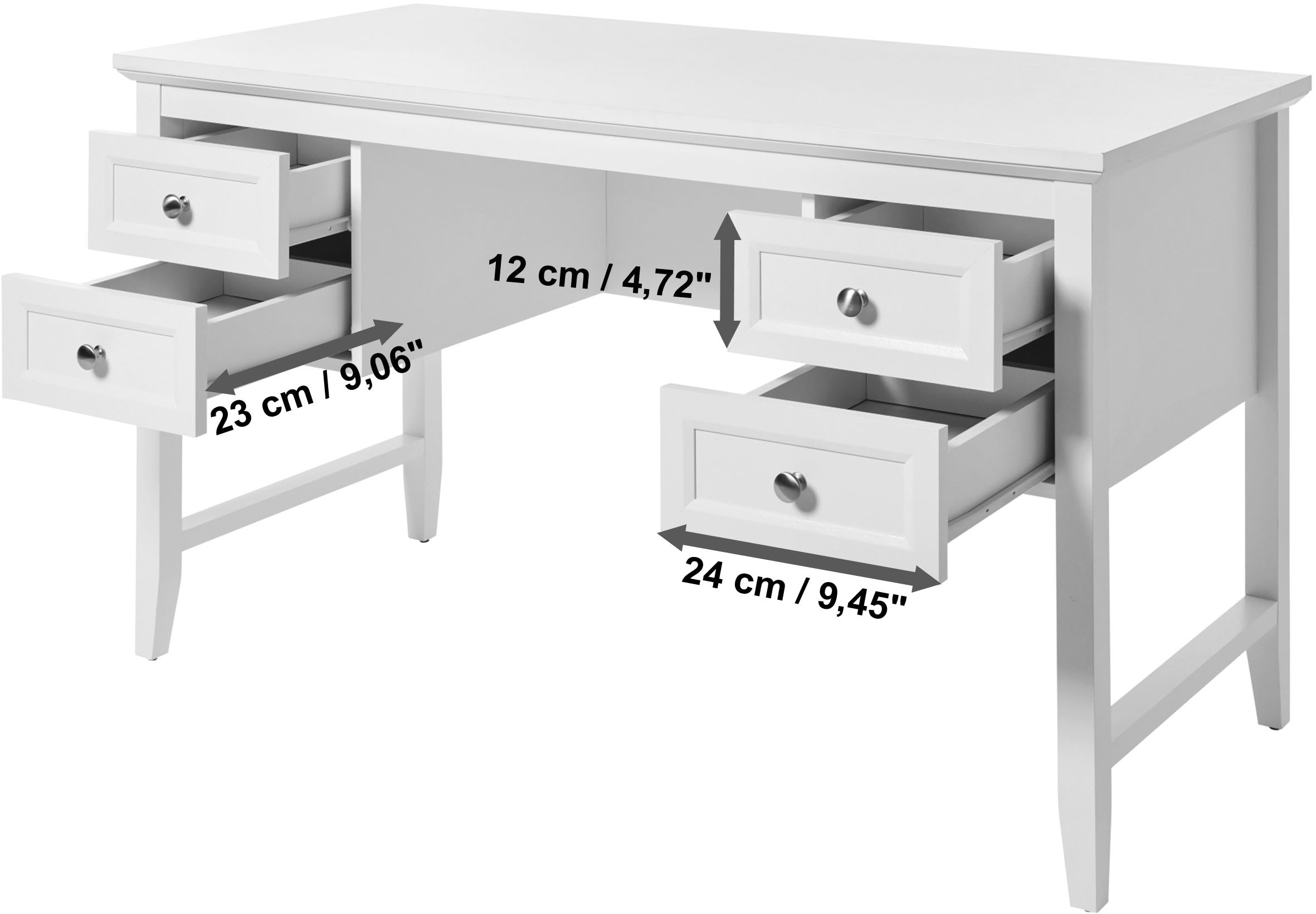 Jahnke Schreibtisch »CLASSIC D 130« 1 Stk. tlg. Schreibtisch, 4 Schubladen, Breite 130 cm