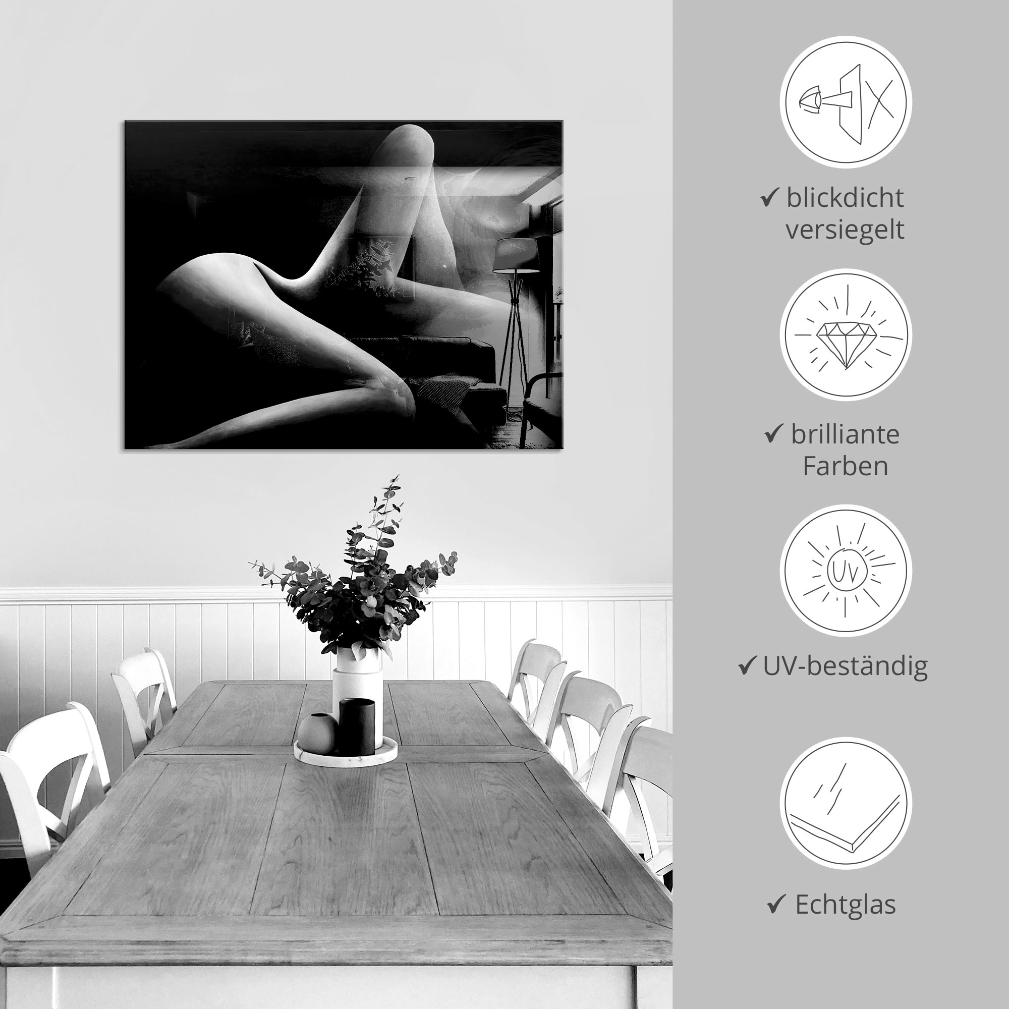 Artland Tableau en verre »Akt« 1 cuis tlg. in verschiedenen Grössen