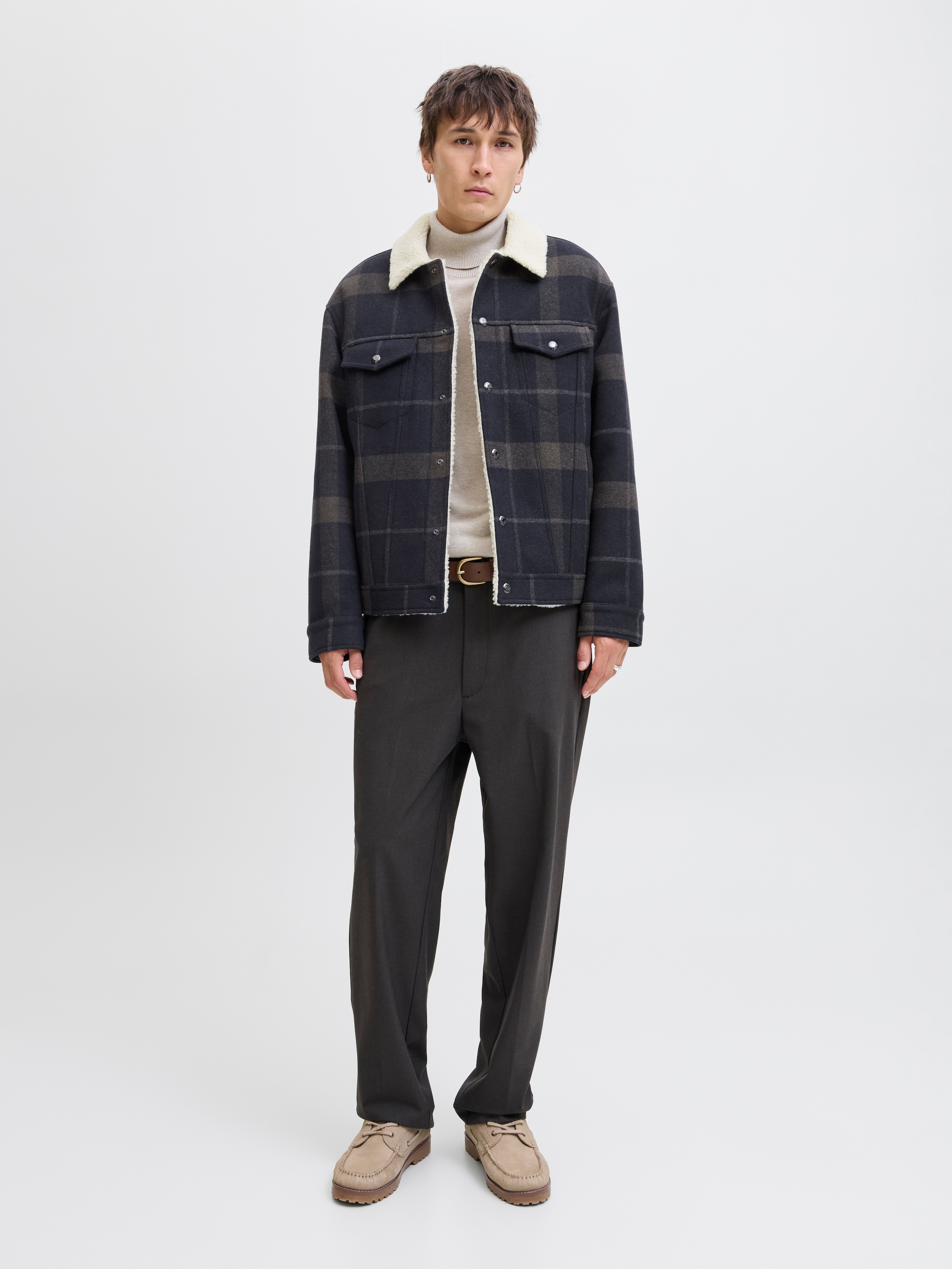Jack & Jones Veste en laine »JPRBLUTEXAS WOOL BLEND TRUCKER JACKET SN« ohne Kapuze