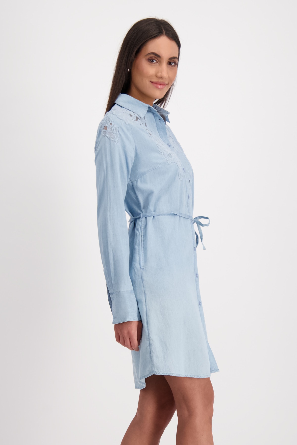 Monari Robe en jean Poches pour les mains avec ceinture à nouer