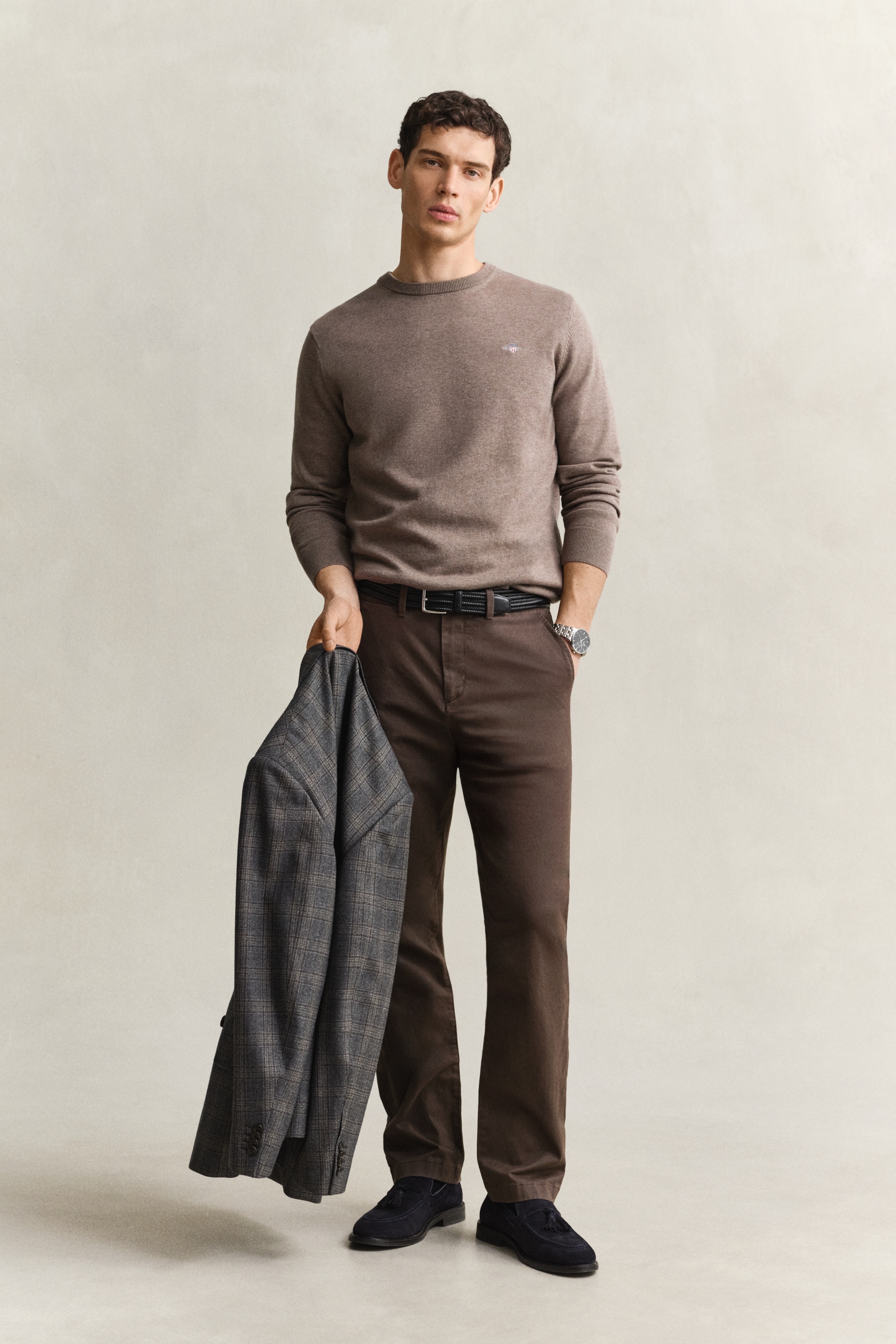 Gant Pull à col rond »CLASSIC COTTON« Coupe régulière avec col rond