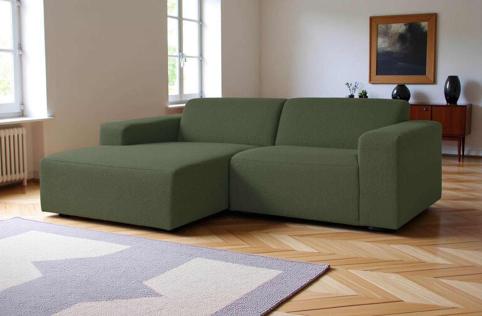 INOSIGN Ecksofa »Koa, 228 cm, L-Form, Modulsofa in Cord, Chenille, Struktur, Webstoff« Designsofa, weicher Lounge-Sitzkomfort, Welleunterfederung, bodentief
