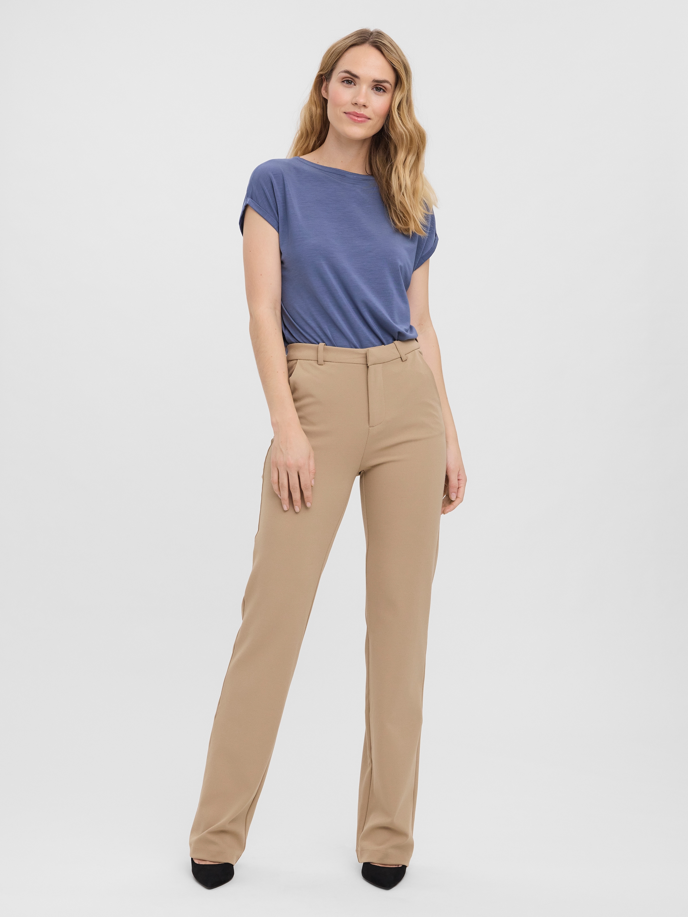 Vero Moda Pantalon de costume »VMZAMIRA MW SLIM STRAIGHT PANT NOOS«  mit Gürtelschlaufen