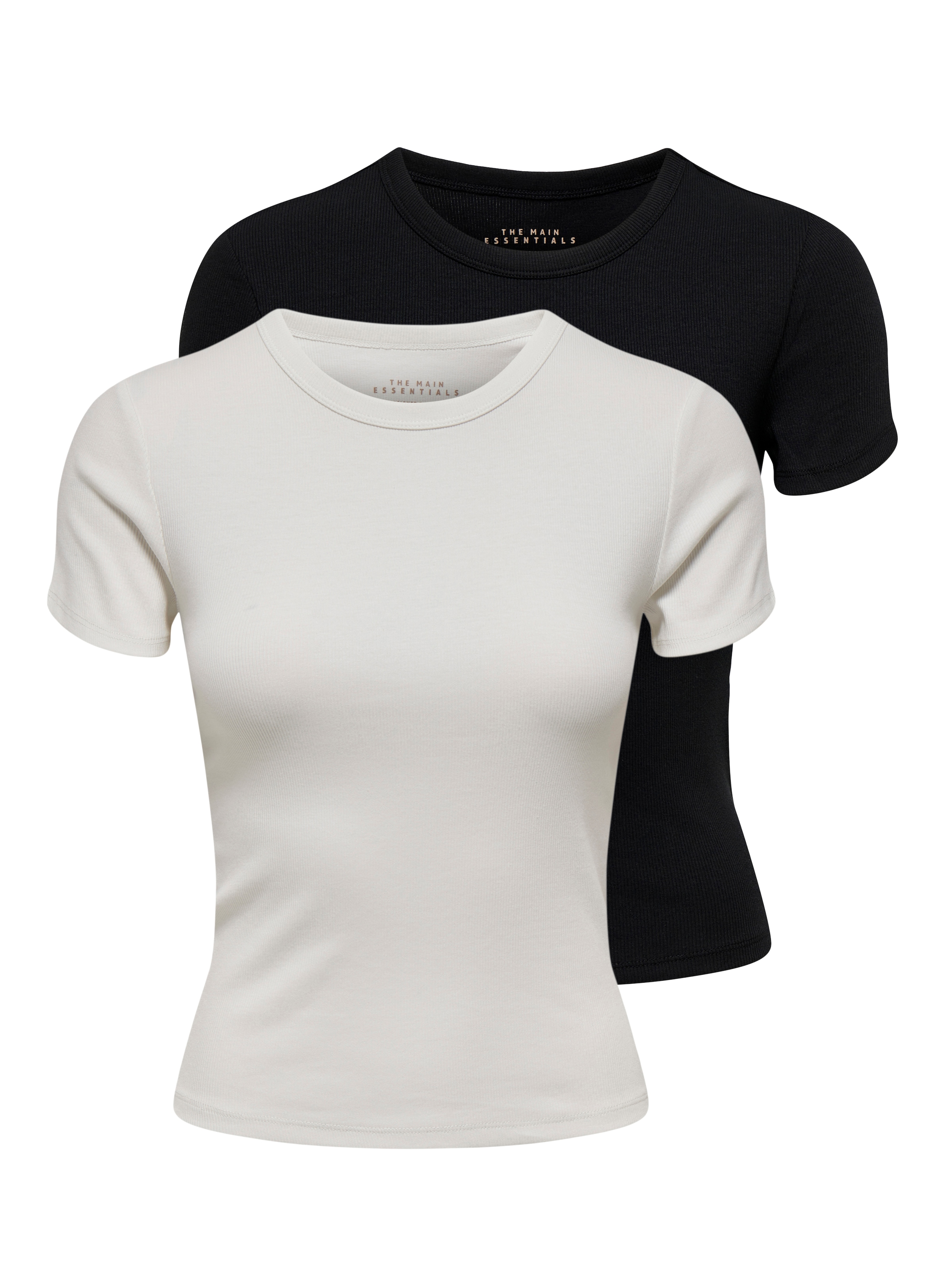 ONLY T-shirt à manches courtes »ONLEASY S/S TOP CS JRS 2 PACK« Packung, 2 cuis Baumwollmischung, regular fit, Rundhals