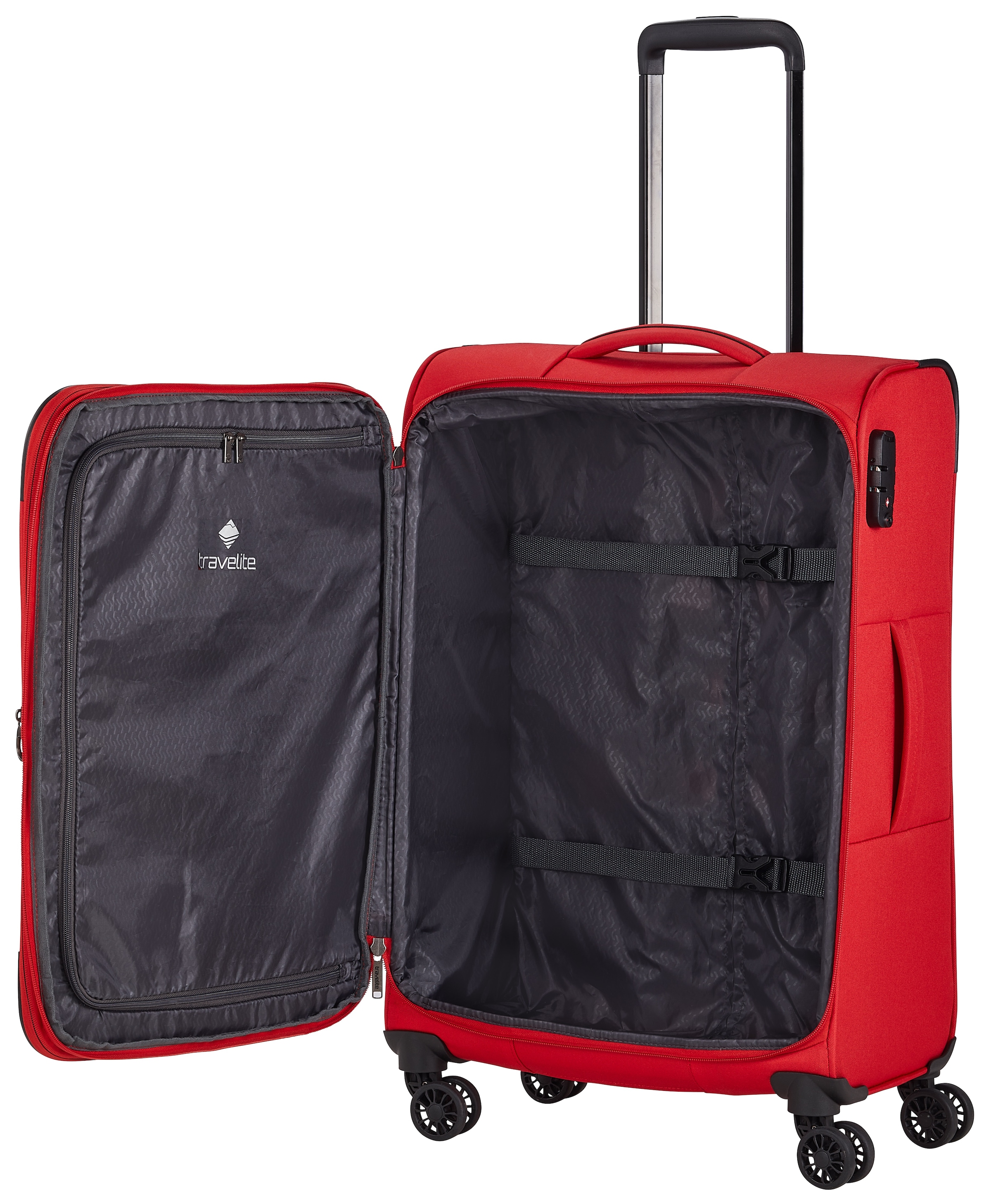 travelite Trolley à bagages souples »CHIOS Reisekoffer« 60 litre 4 Rollen serrure TSA – bagage de voyage flexible