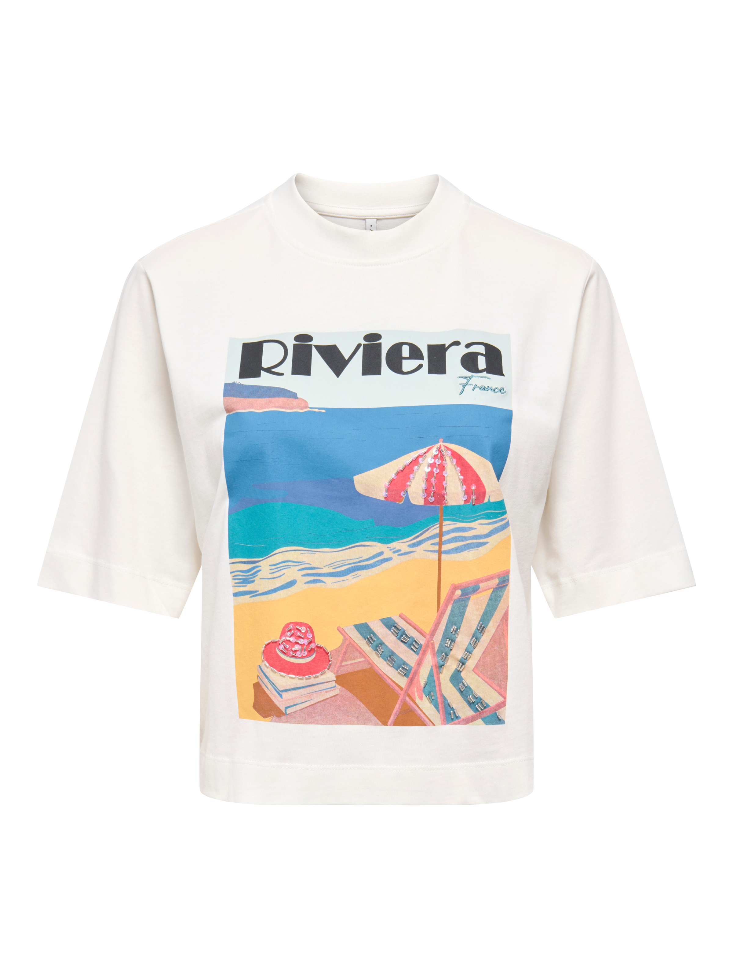 ONLY T-shirt »ONLVEGA NEW S/S VIBE TOP BOX JRS« coton, coupe régulière, col rond