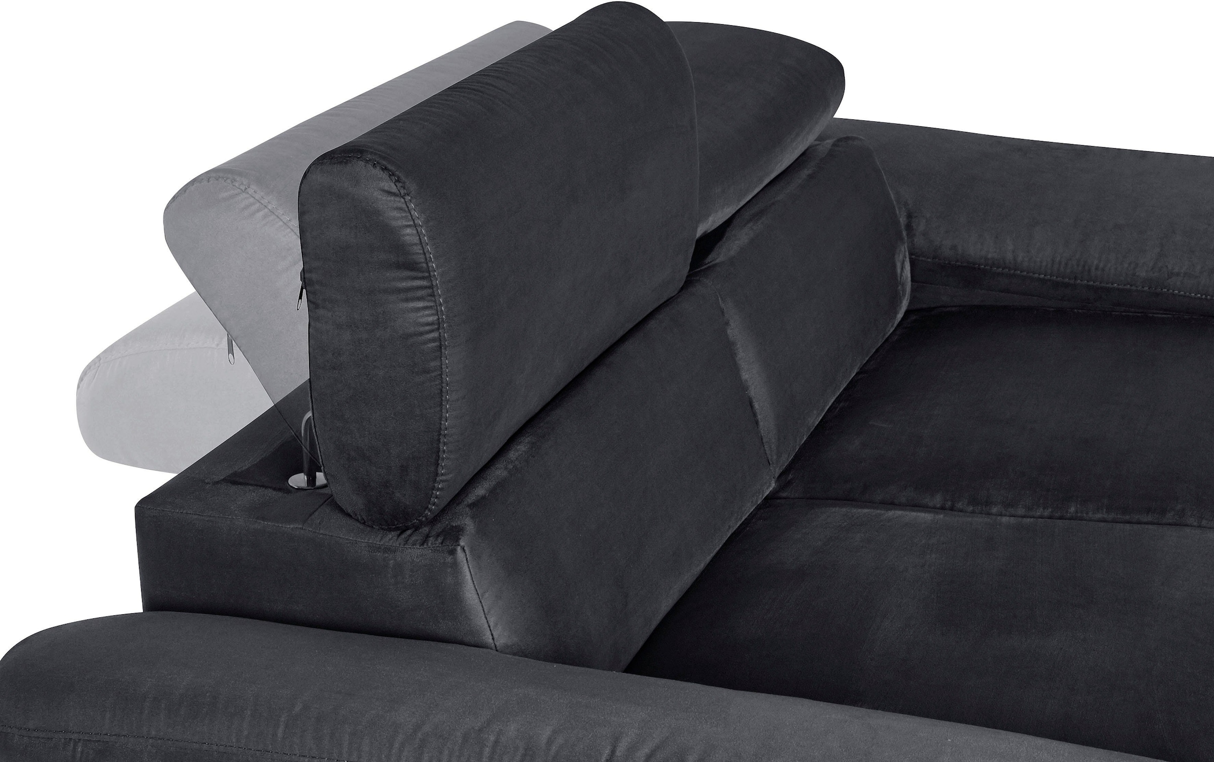 COTTA Ensemble rembourré »Komaris, B: 177 bzw. 100 cm« Set,  Set: 2er-Sofa & Hocker, mit Kopfteilverstellung