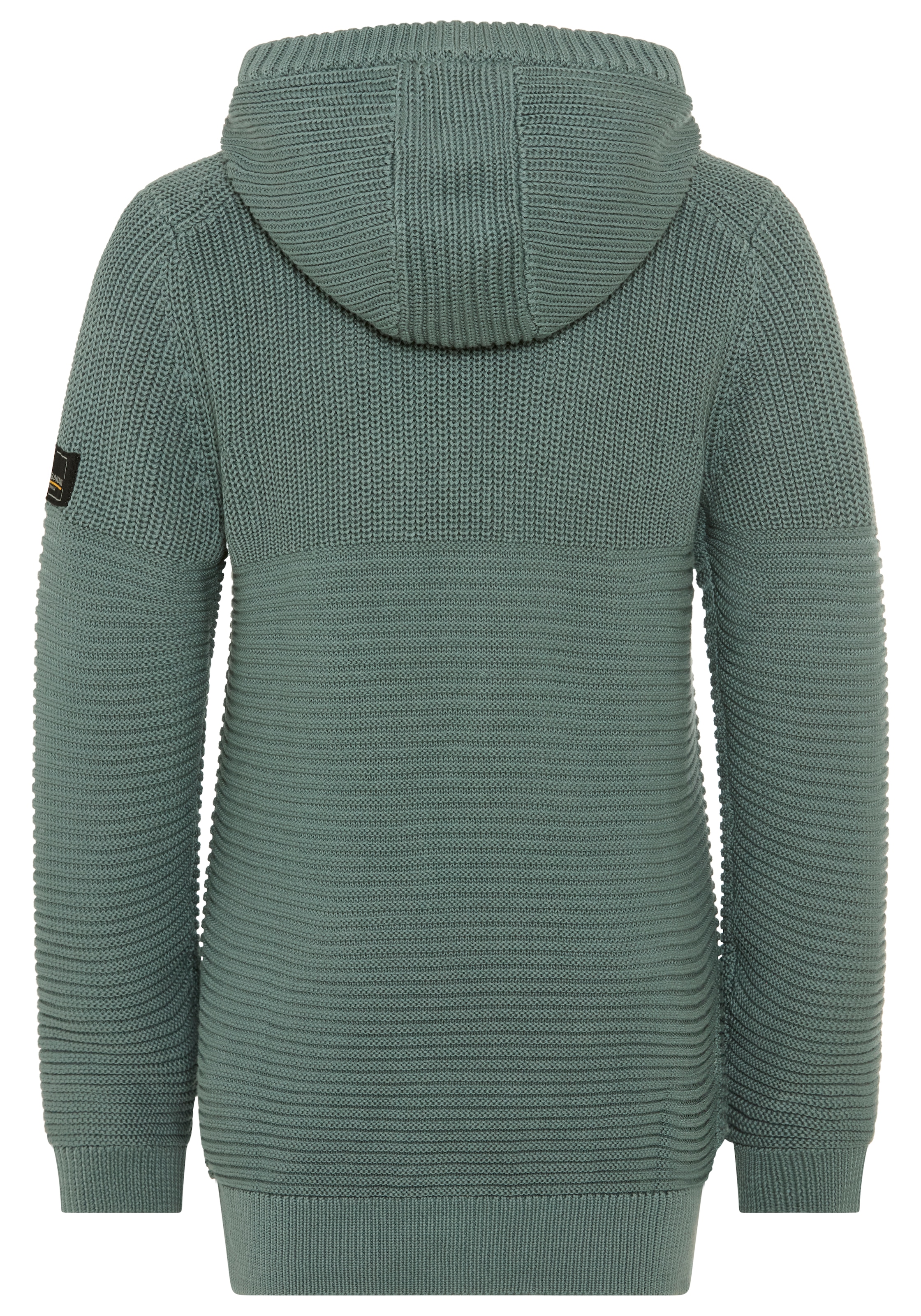 Bruno Banani Pull en tricot »Kapuzen-Strickpullover mit BRUNO BANANI Badge« pull en tricot côtelé, avec capuche et poche sur la poitrine