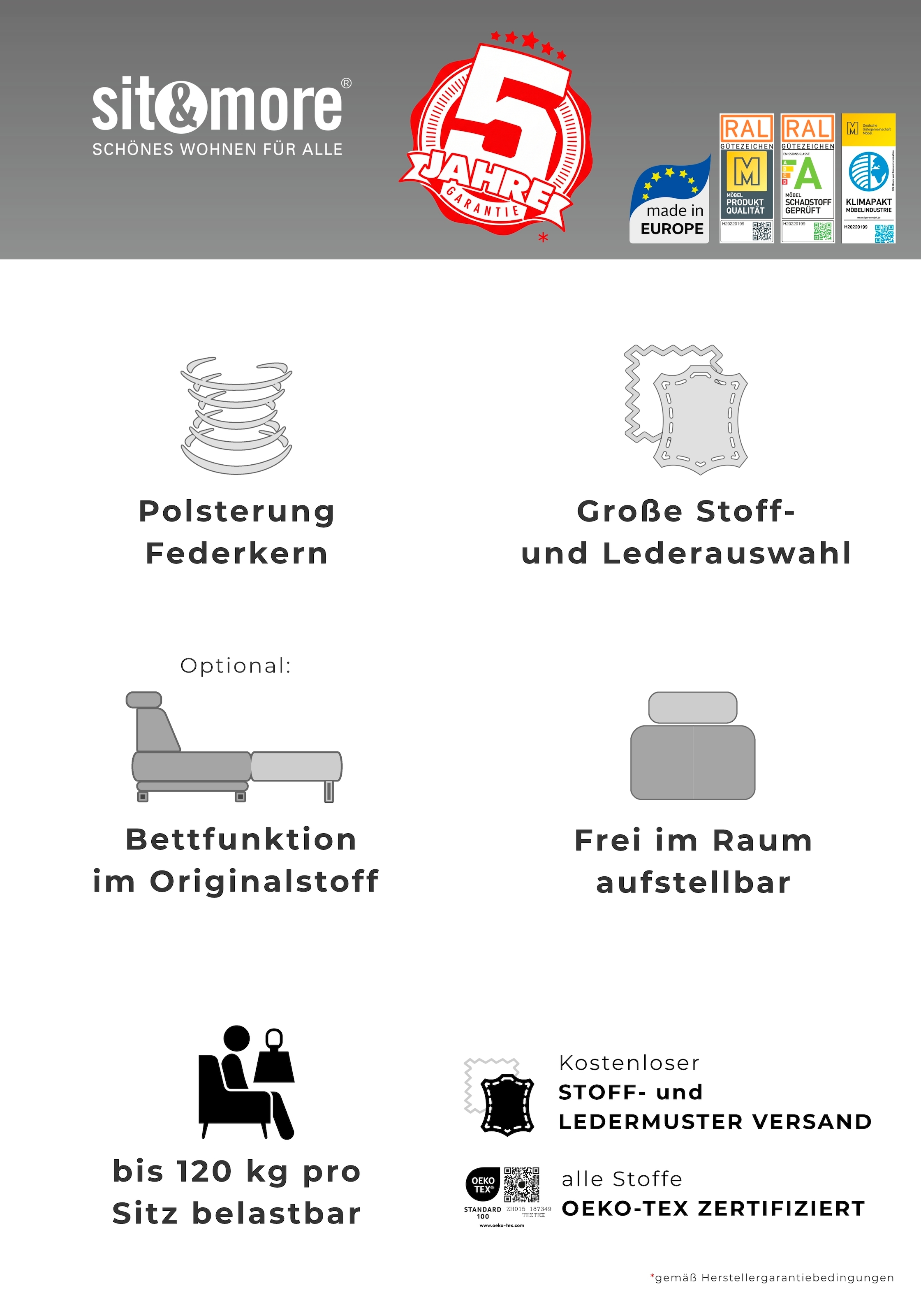 sit&more Polsterhocker »Savona, B: 58 cm« individuell zu kombinieren