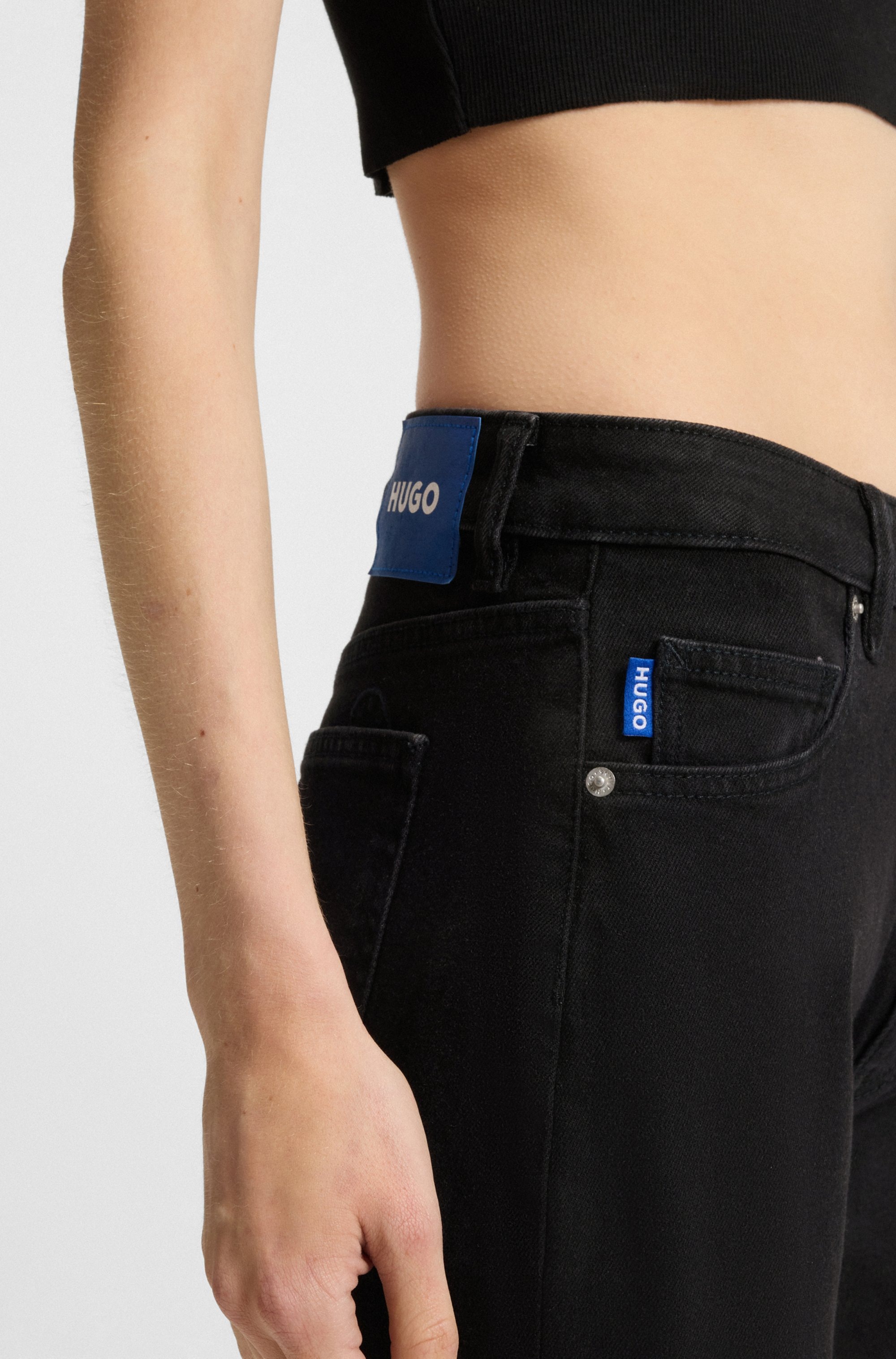 HUGO Blue Straight-Jeans »Elyah« Straight Fit Jeans mit hoher Leibhöhe, Tall Länge 36