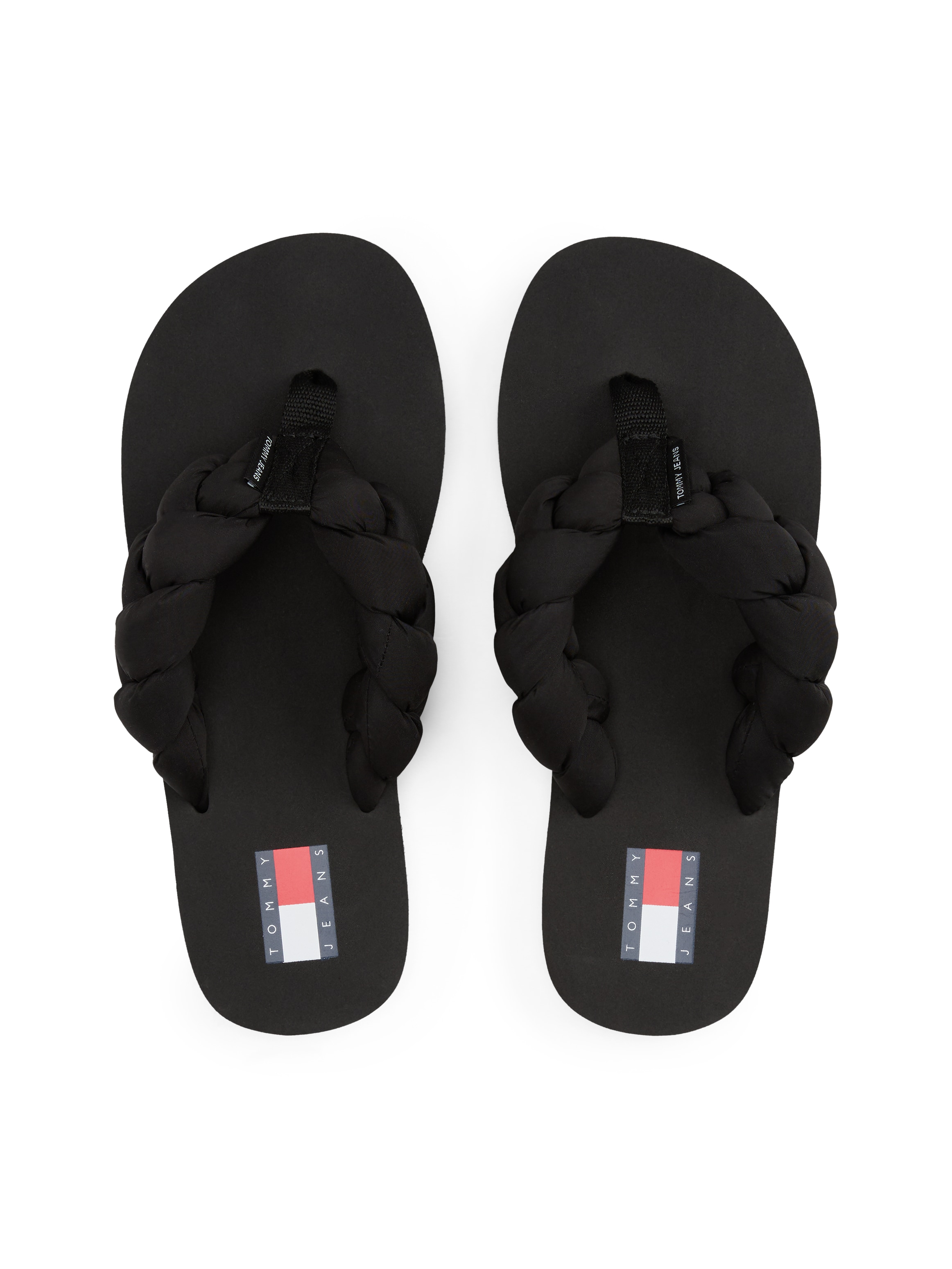 Tommy Jeans Séparateur d'orteils »BRAIDED THONG BEACH SANDAL«  , Dianette, chaussure d'été avec bande tressée et rembourrée