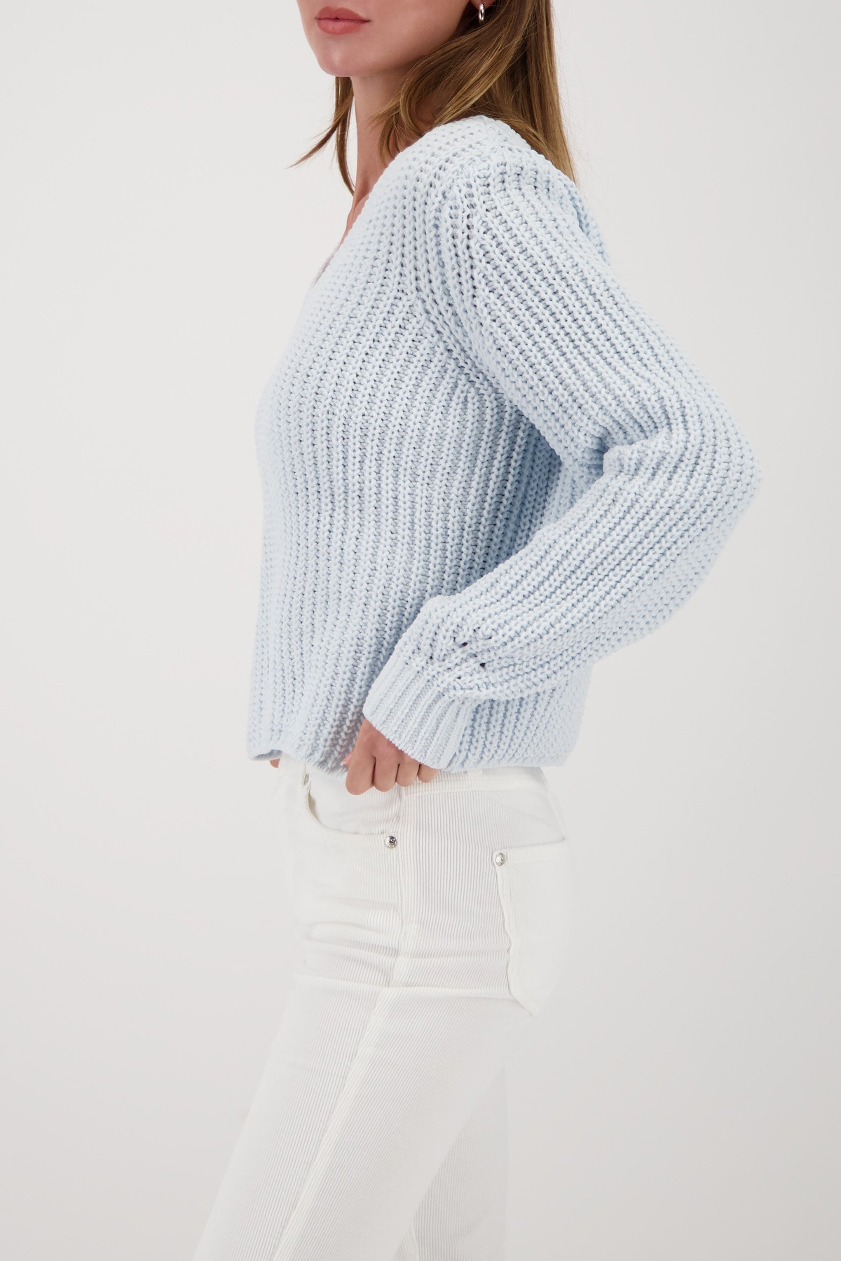 Monari Strickpullover »Pullover Chenille  V« Regular fit mit V-Ausschnitt