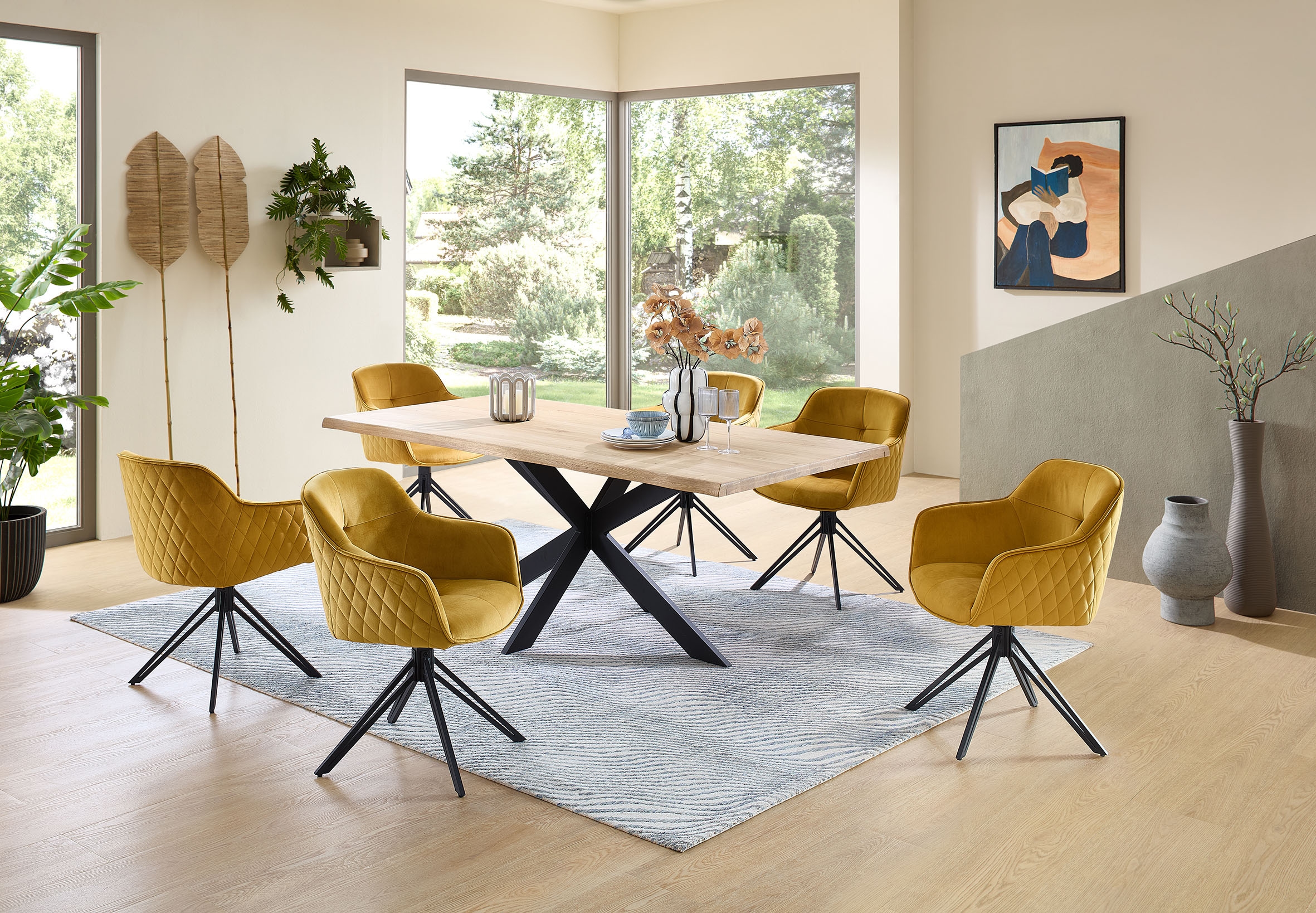 Stolkom Chaise avec accoudoirs »Emma B/H/T 59x82x62 cm« (Paquet) 1 cuispivotant à 180 degrés avec retour automatique