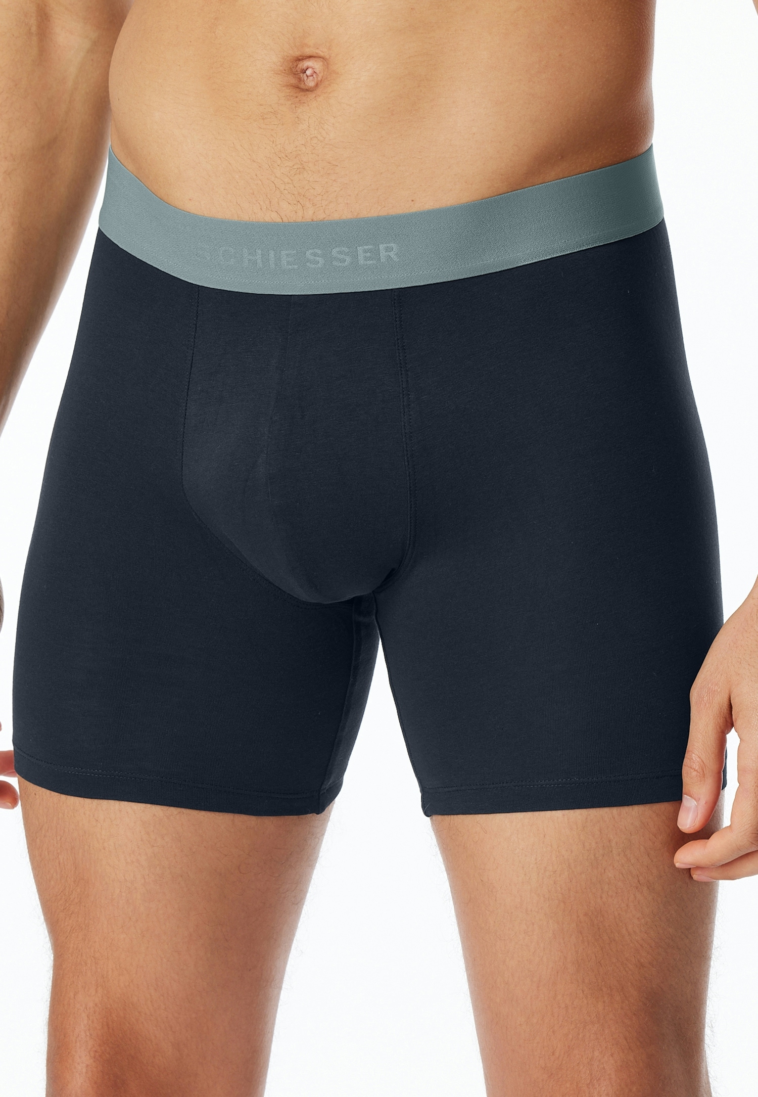 Schiesser Caleçon long »95/5 Multipacks« 2er Pack,  mit farblich abgesetztem, sportlichem Logo-Webgummibund