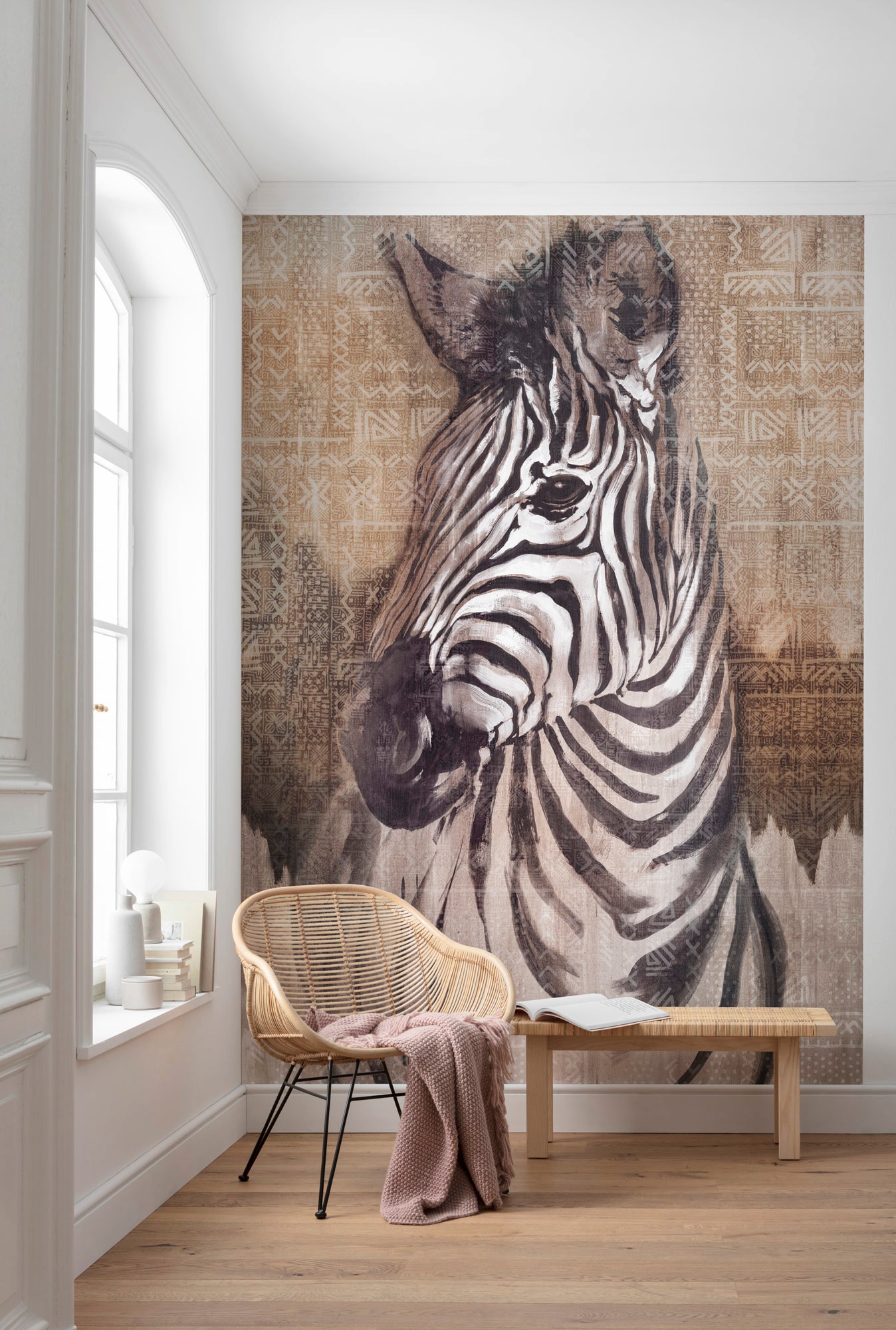 Komar Papier peint intissé »Digitaldruck Vlies -  Zebra - Grösse 200 x 250 cm« imprimé Wohnzimmer, Schlafzimmer