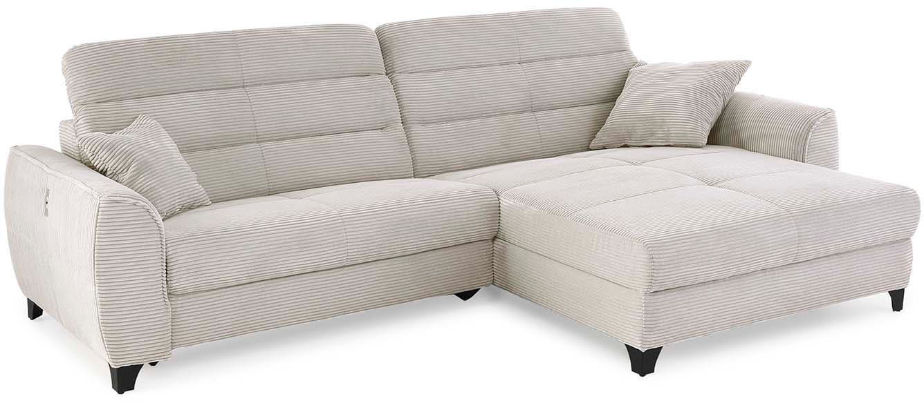 Jockenhöfer Gruppe Ecksofa »Double One L-Form, B: 288 cm, 2x120 cm breite, elektr. Relaxfunktionen« Kopfteilverstellung, USB-Anschluss & Zierkissen