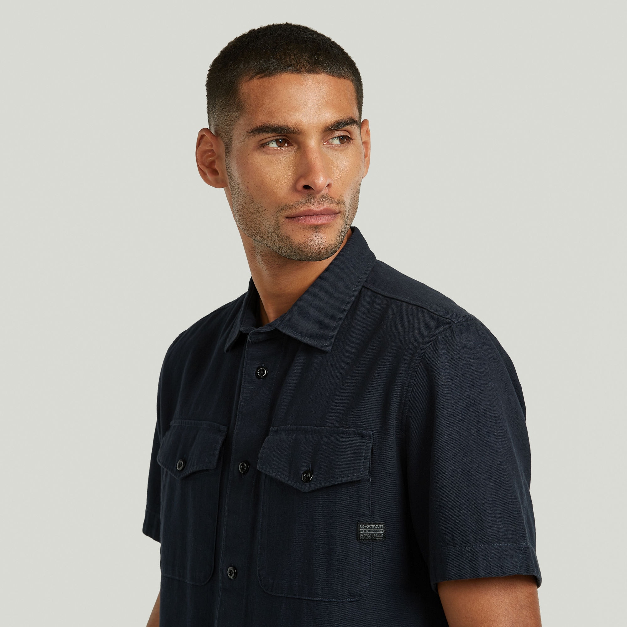 G-STAR Chemise à manches courtes »Marine Slim Shirt« avec poches appliquées