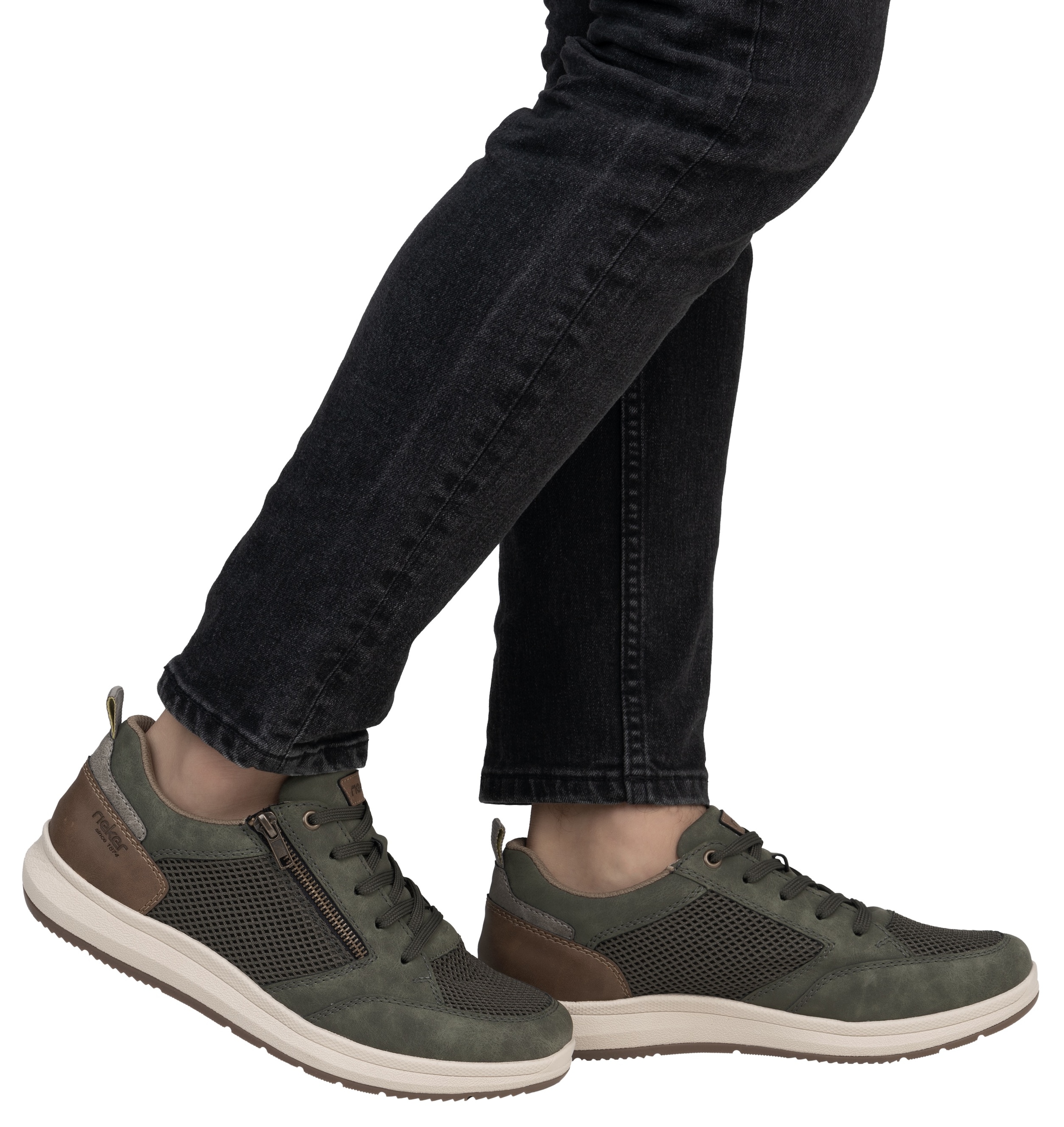 Rieker Sneaker  , Halbschuh, Freizeitschuh, Schnürschuh mit seitlichem Reissverschluss