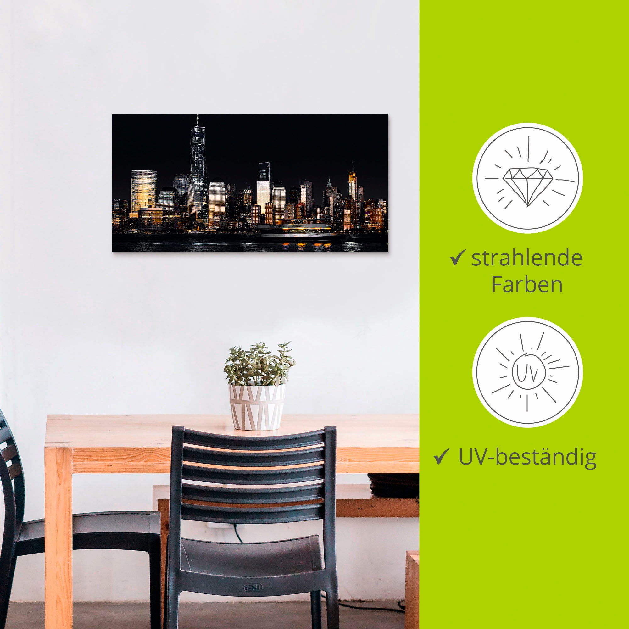 Artland Fresque murale »New York Financial Distrikt« 1 cuis tlg. als Alubild, Leinwandbild in verschied. Grössen