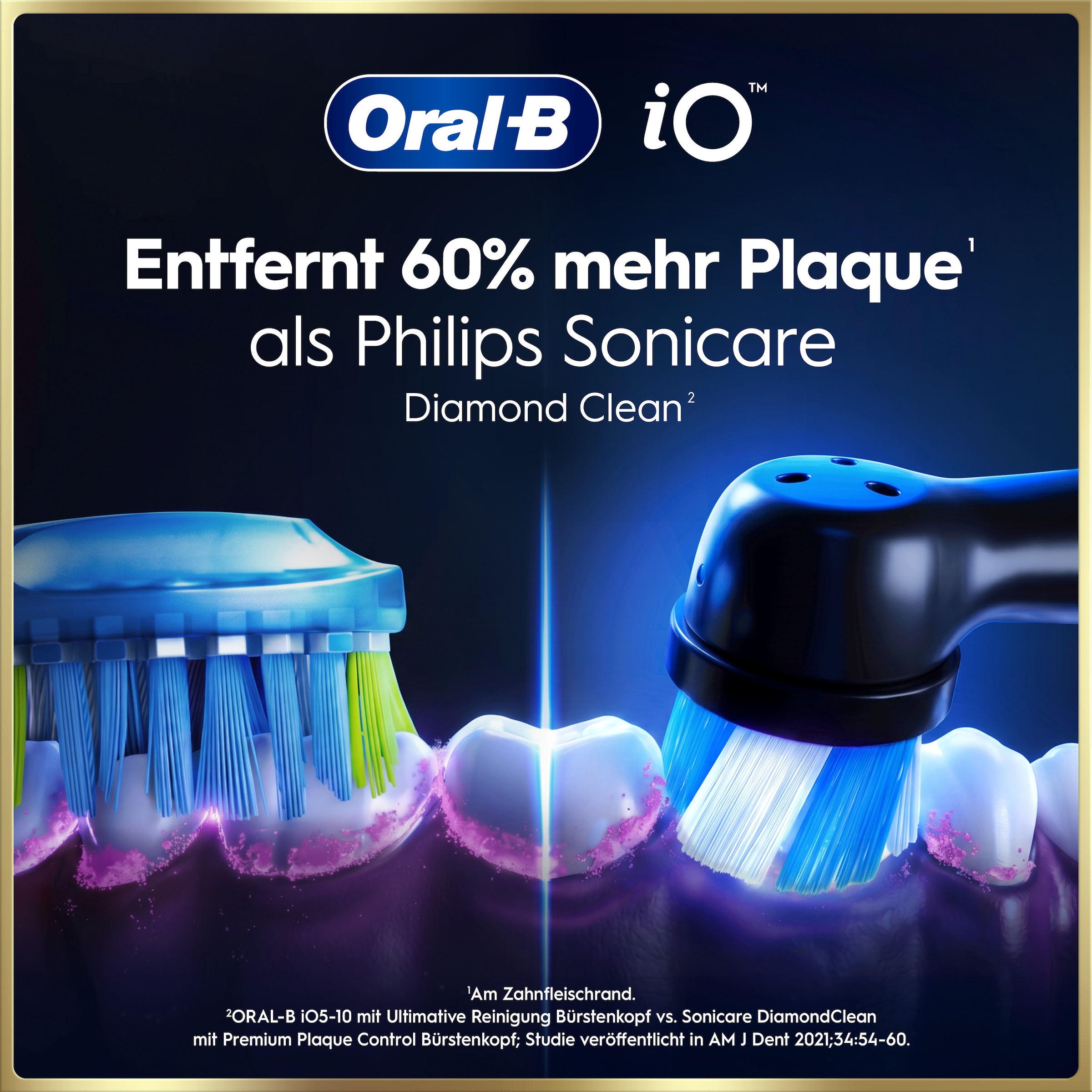 Oral-B Elektrische Zahnbürste »iO 9 Duopack« 3 Stk. Aufsteckbürsten mit Magnet-Technologie, 7 Putzmodi, Farbdisplay & Lade-Reiseetui