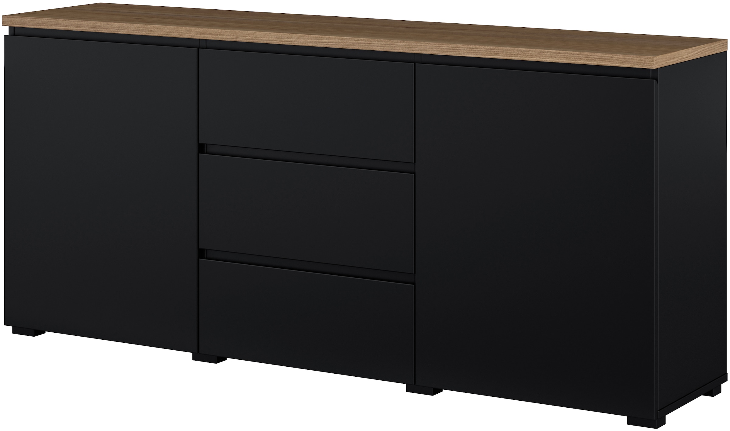 GOODproduct Sideboard »Modo, Breite 150 cm, moderne grifflose Kommode 2Türen/3 SK« Schubladenkommode mit viel Stauraum, Einlegeböden verstellbar