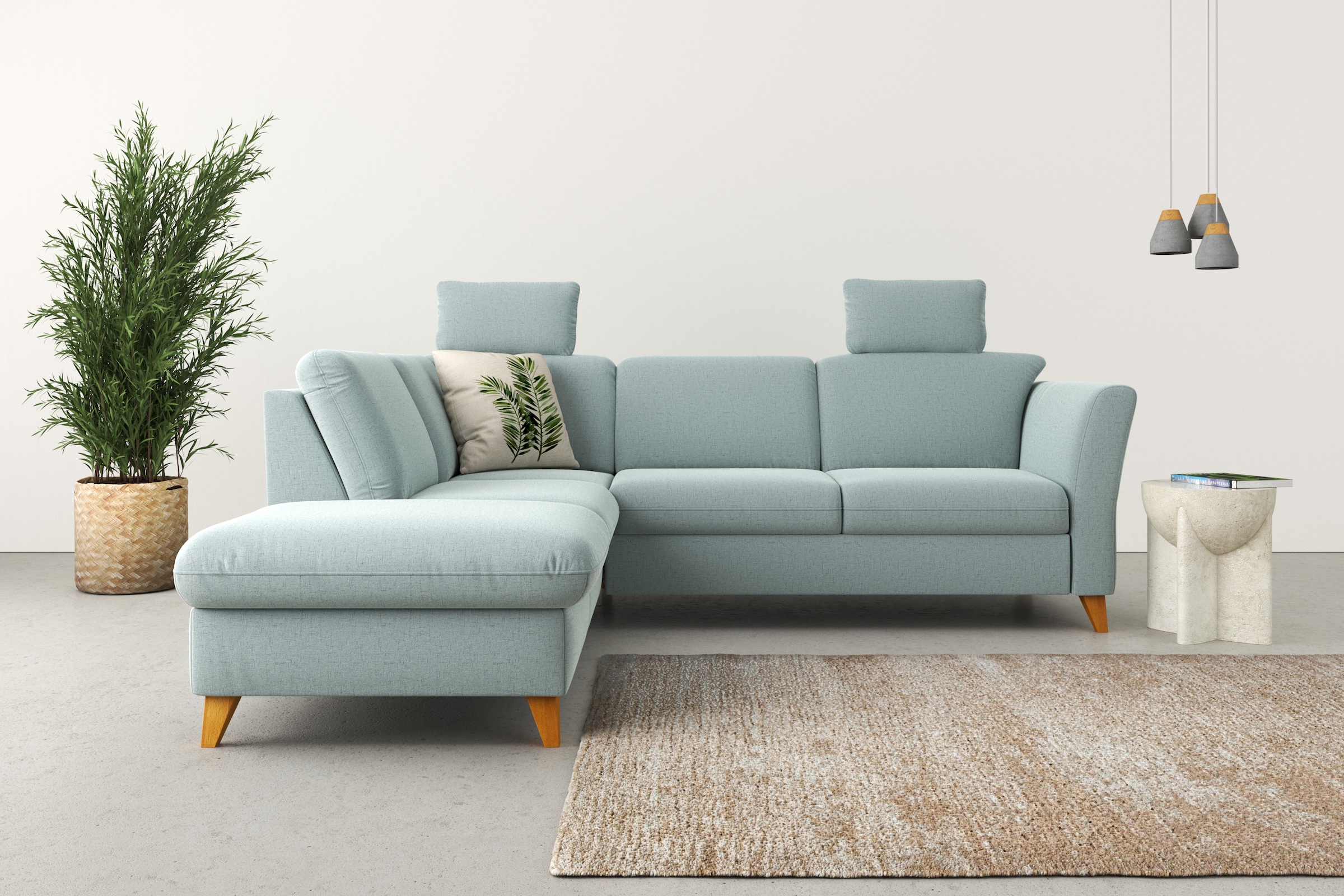 Home affaire Canapé d'angle »Trelleborg L-Form« Federkern-Polsterung, wahlweise mit Bettfunktion und Stauraum