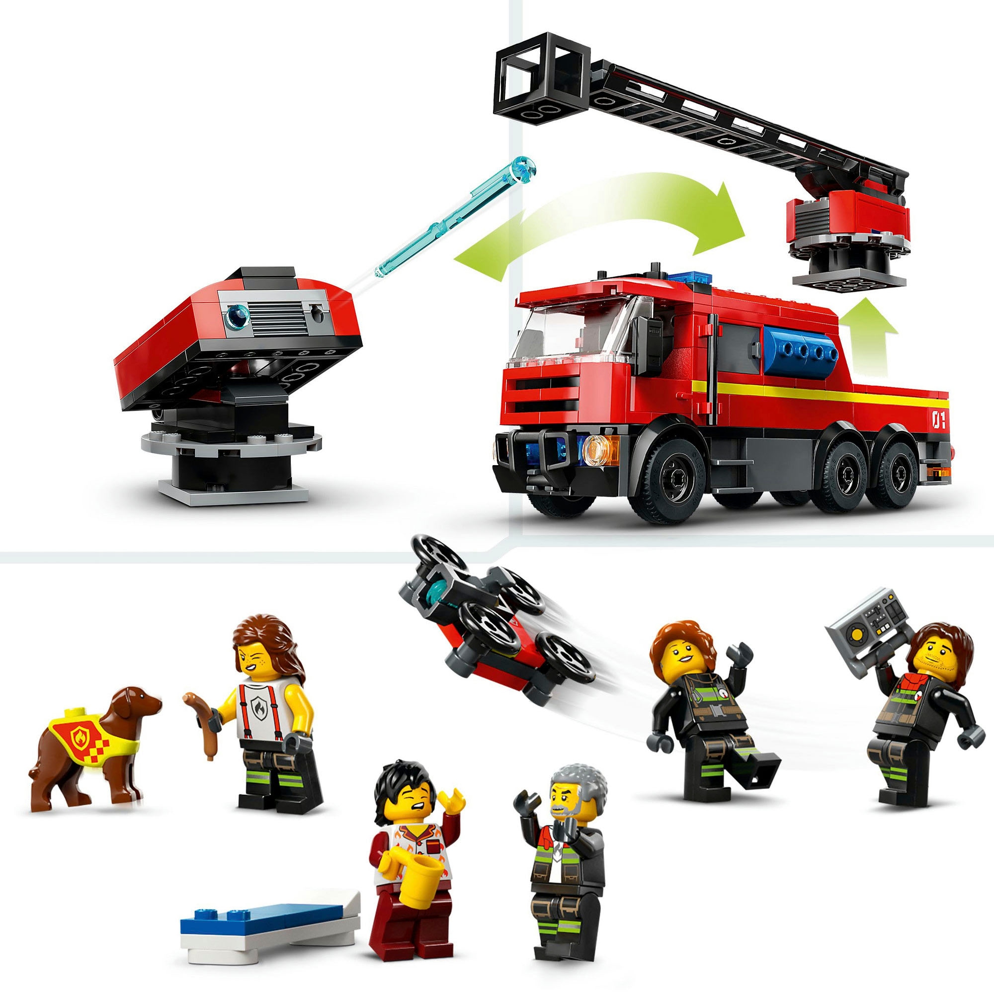 LEGO® Pions de construction »Feuerwehrstation mit Drehleiterfahrzeug (60414), LEGO City« Made in Europe