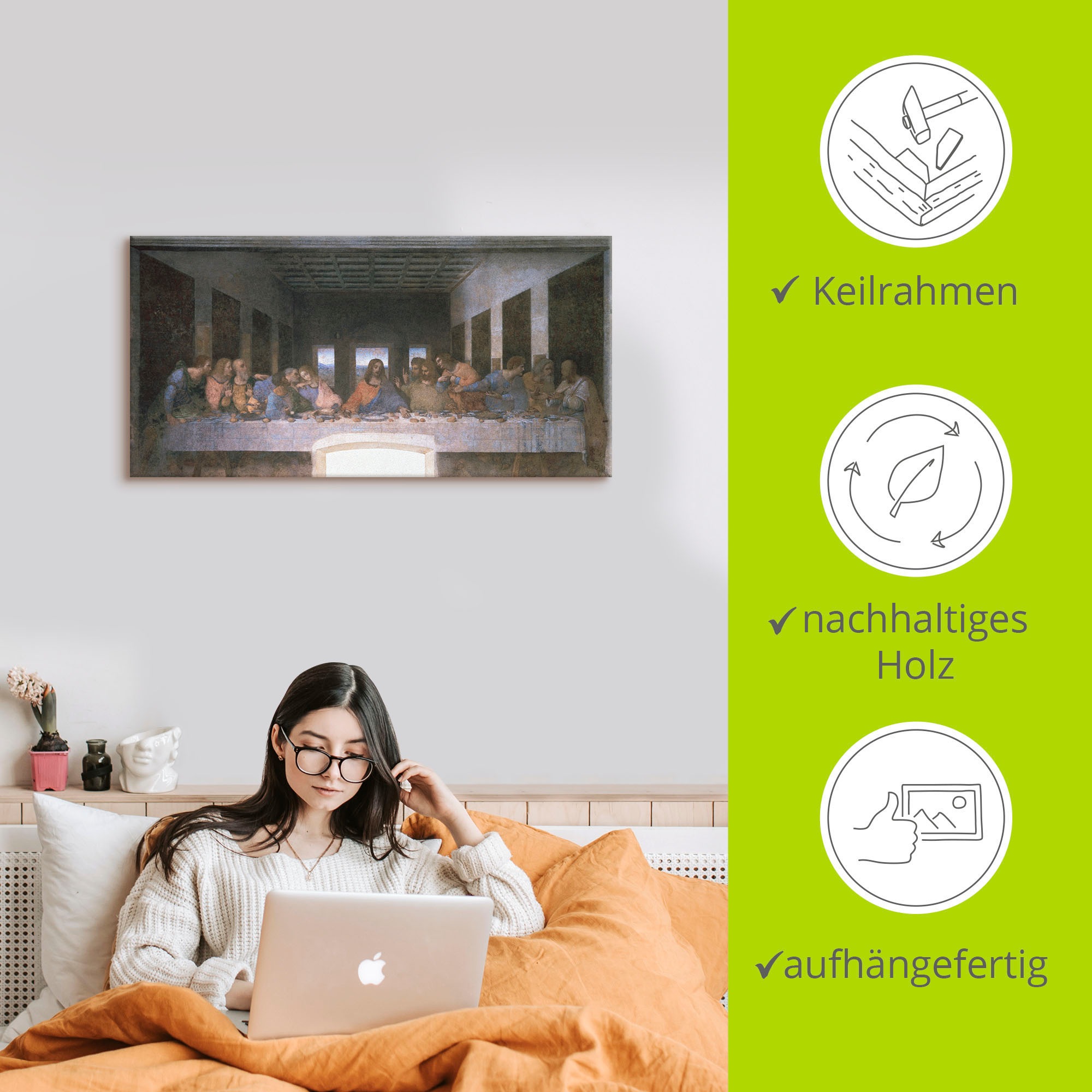 Artland Wandbild »Das letzte Abendmahl« Religion 1 Stk. tlg. als Leinwandbild, Wandaufkleber in verschied. Grössen