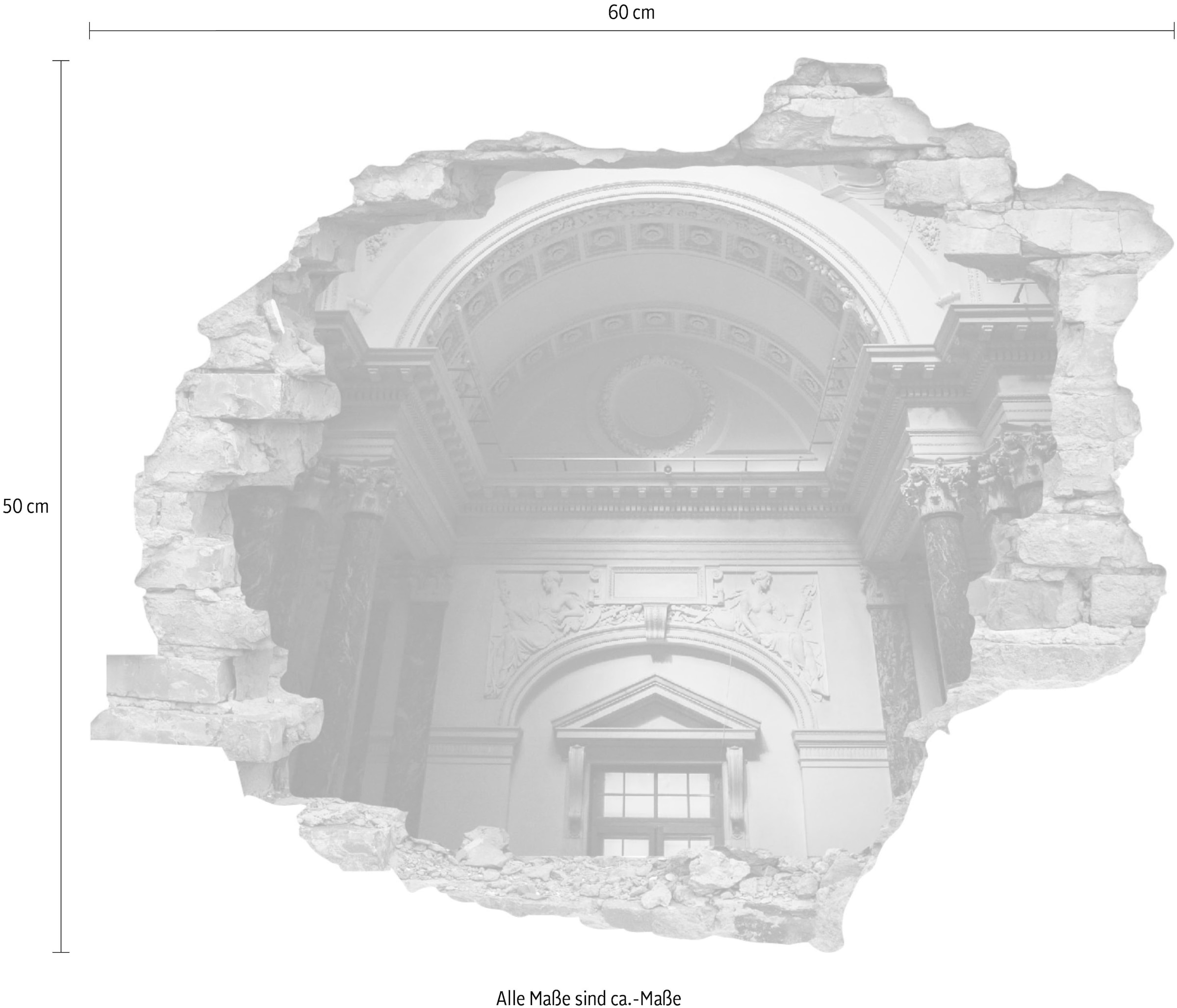 queence Wandtattoo »verzierte Wand« Wandsticker, Wandbild, selbstklebend, 3D, Wanddurchbruch