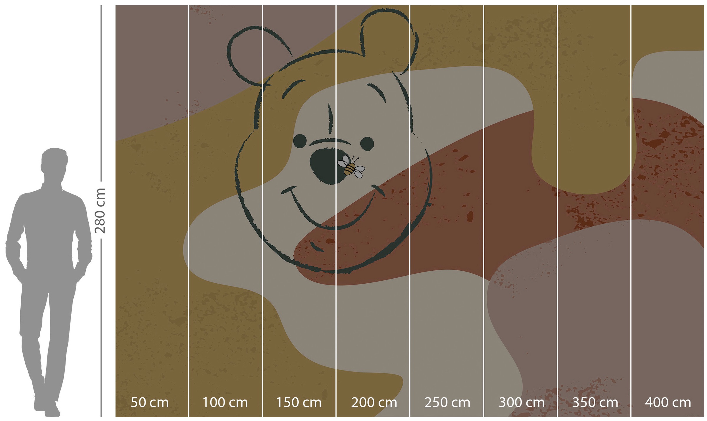 Komar Vliestapete »Digitaldruck Vlies -  Winnie the Pooh Bee - Grösse 400 x 280 cm« bedruckt glatt Kinderzimmer