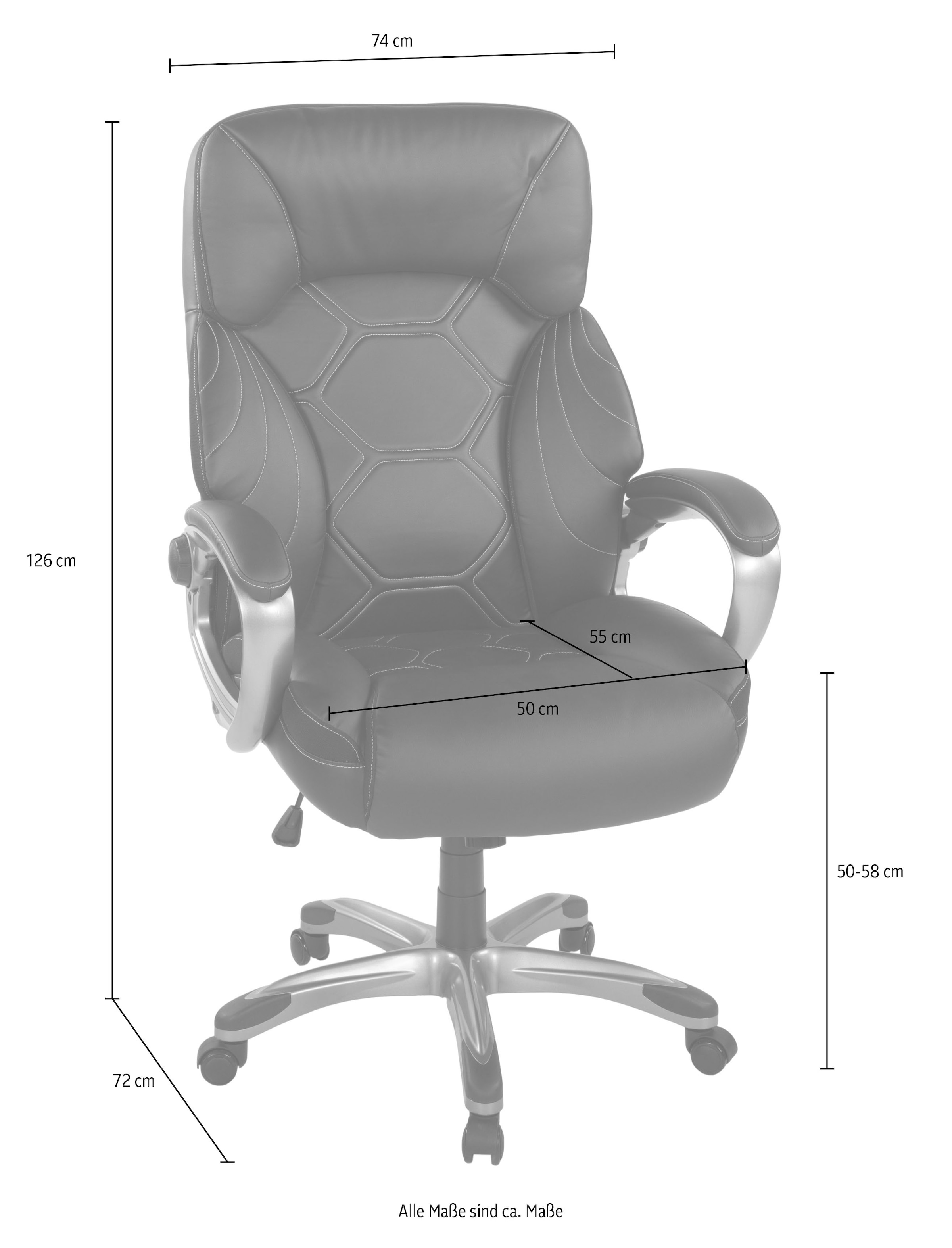 Duo Collection Fauteuil de direction »Chefsessel Jesse XXL« () 1 cuisréglage hauteur d'assise, mécanisme basculant, supporte jusqu'à 150 kg
