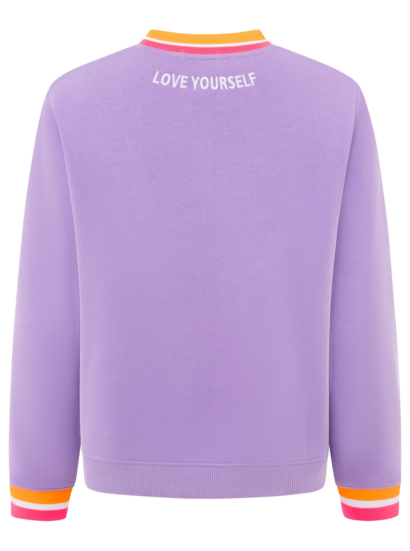 Zwillingsherz Hoodie »"Love Yourself"«, Rundhals, gestreifte Neon-Bündchen, gestickter Schriftzug

