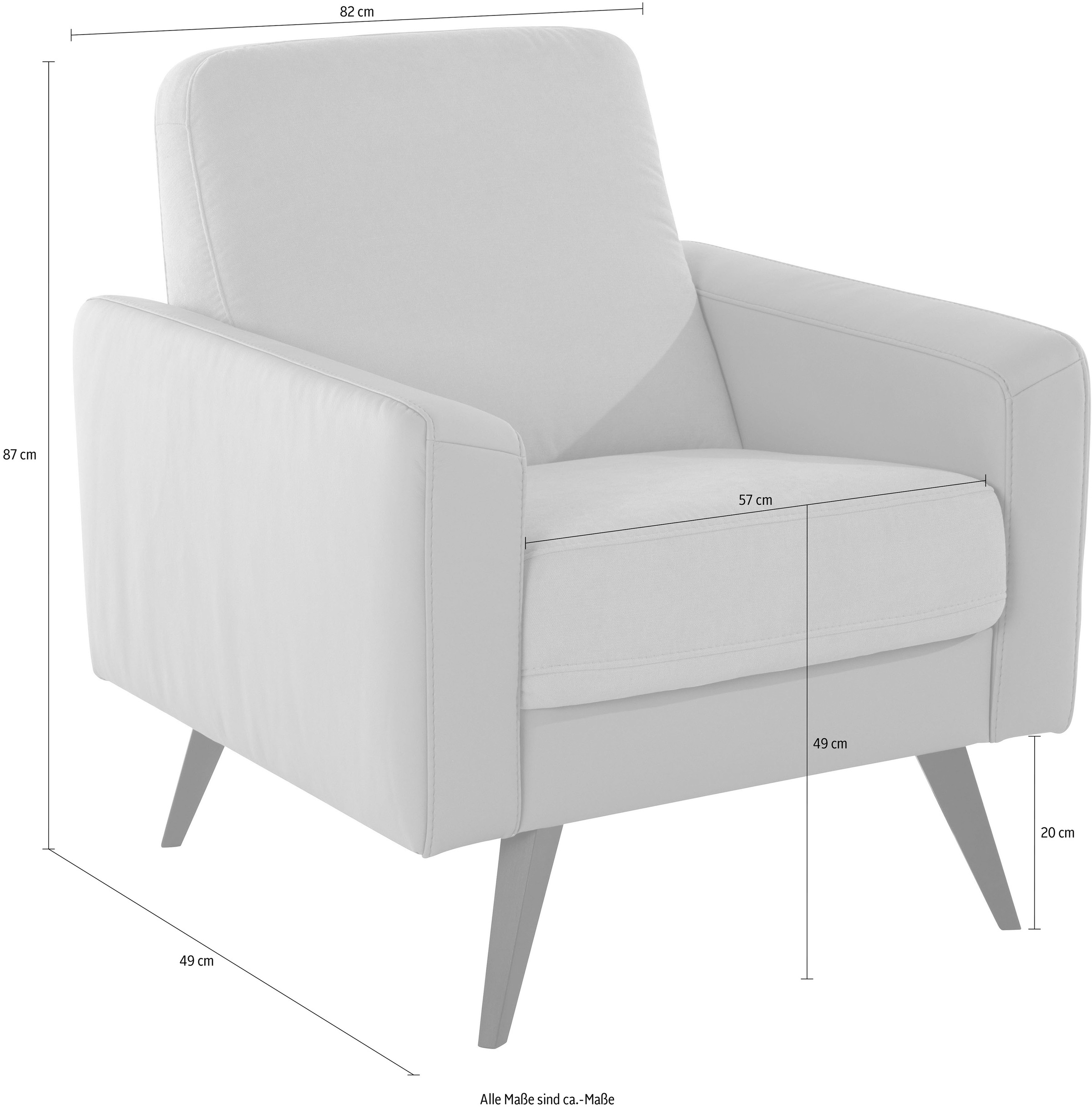 exxpo - sofa fashion Fauteuil »Samso, Loungesessel mit tollem Sitzkomfort« Komfortsitzhöhe 49cm
