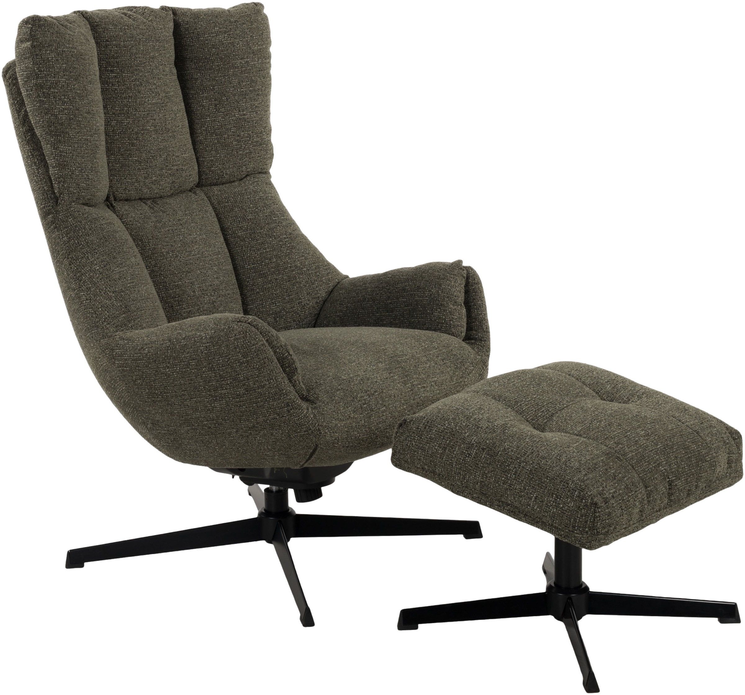 Duo Collection Fauteuil de relaxation »Pruna« pivotant à 360° avec fonction de retour, mécanisme basculant, incl. tabouret