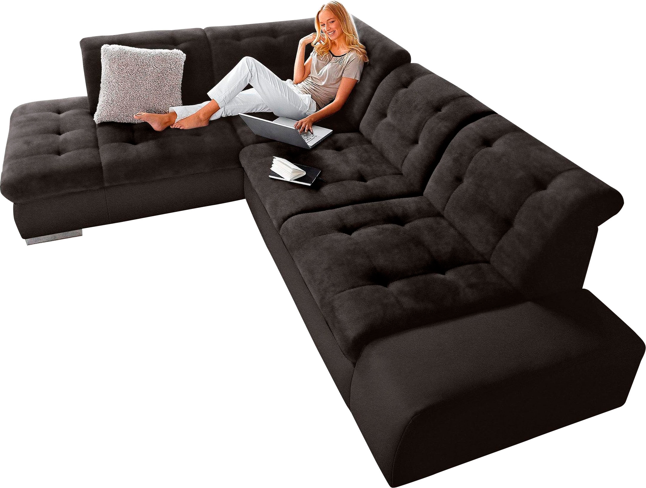 sit&more Ecksofa »Pale L-Form« inklusive Kopfteilverstellung, wahlweise mit Bettfunktion