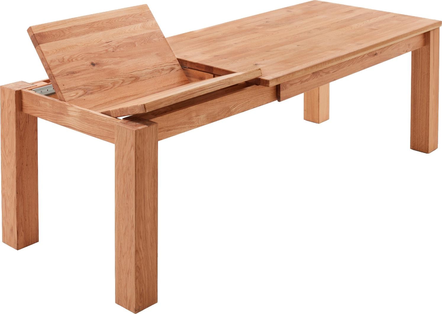 Relita Table de salle à manger »Rolf« avec fonction d'extension en chêne sauvage massif huilé