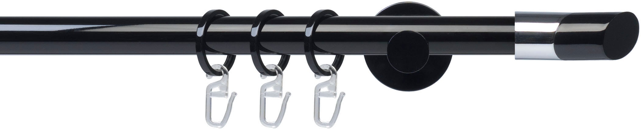 Liedeco Tringle à rideaux »Fertigstilgarnitur 20 mm Piano Gibraltar« Ø 2 mm 1 läufig-läufig Fixmass Gardinenstange Komplett