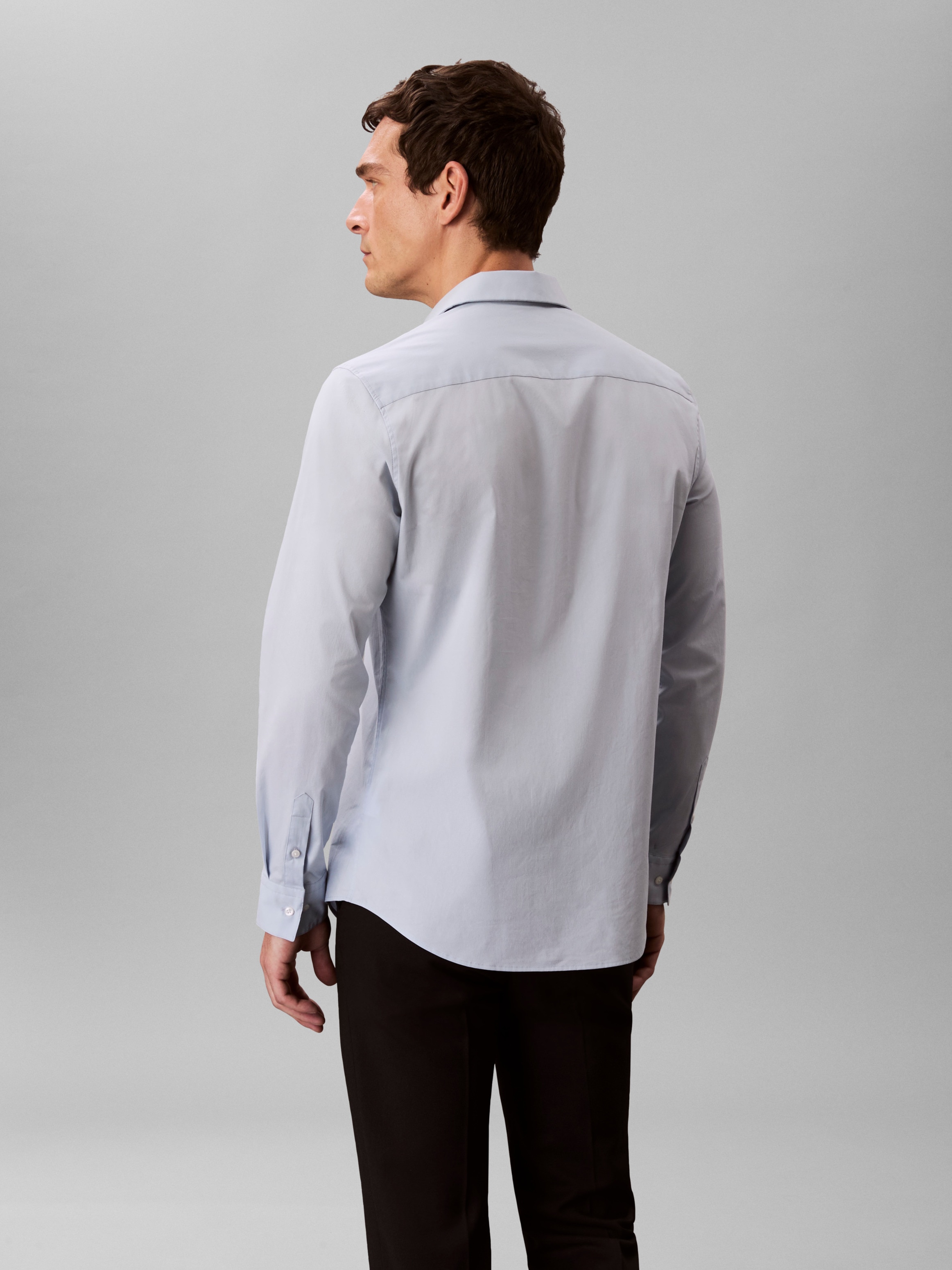 Calvin Klein Langarmhemd »LONG SLEEVE SOLID STRETCH SLIM SHIRT« slim fit, in Unifarbe