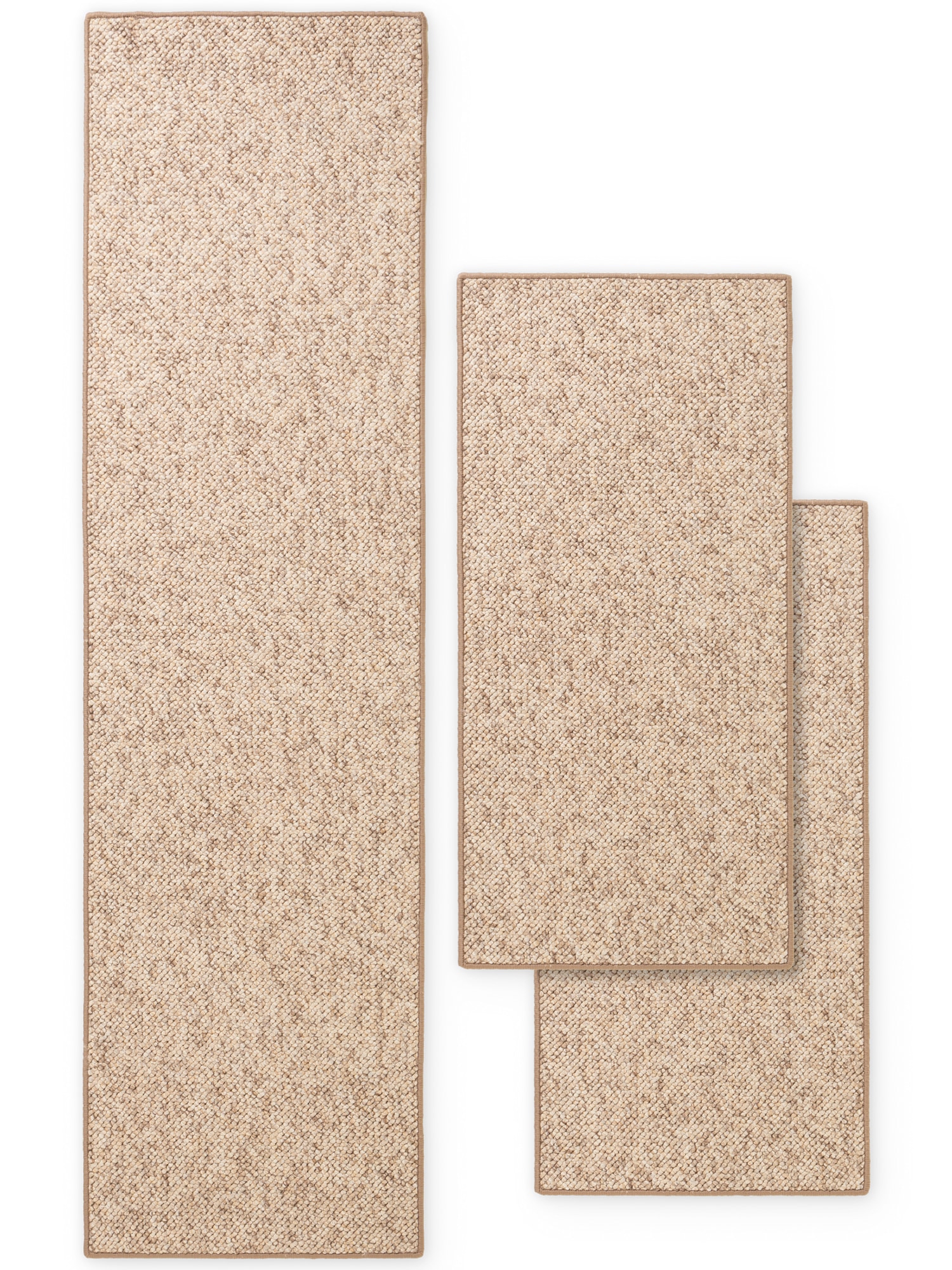 HANSE Home Bettumrandung »Wolly 2« Höhe 12 mm 3 Stk. tlg. Bettvorleger, 3-teiliger Läufer Set, Unifarben, Kurzflor, Bettläufer