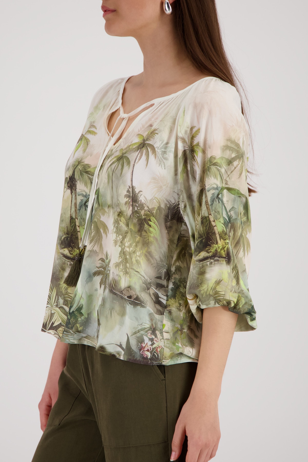 Monari Blouse à enfiler »Bluse Tropical Allover« Regular fit mit tropischem Print