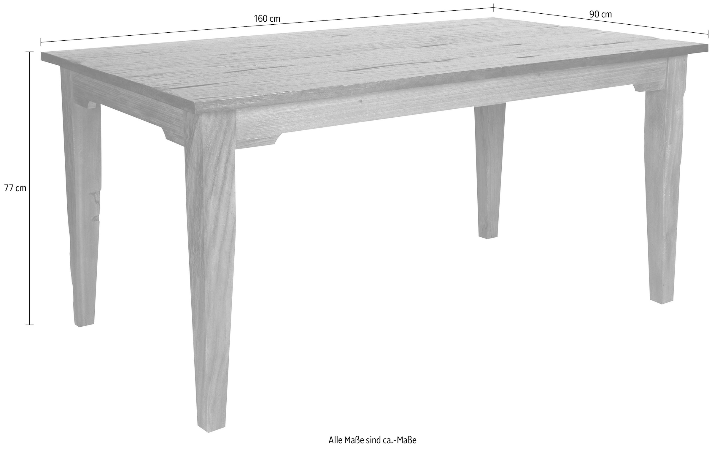 SIT Esstisch »Seadrift Teak Altholz Massivholz Shabby Chic Vintage« Esstisch aus recyceltem Teakholz im Shabby Chic Vintage Design