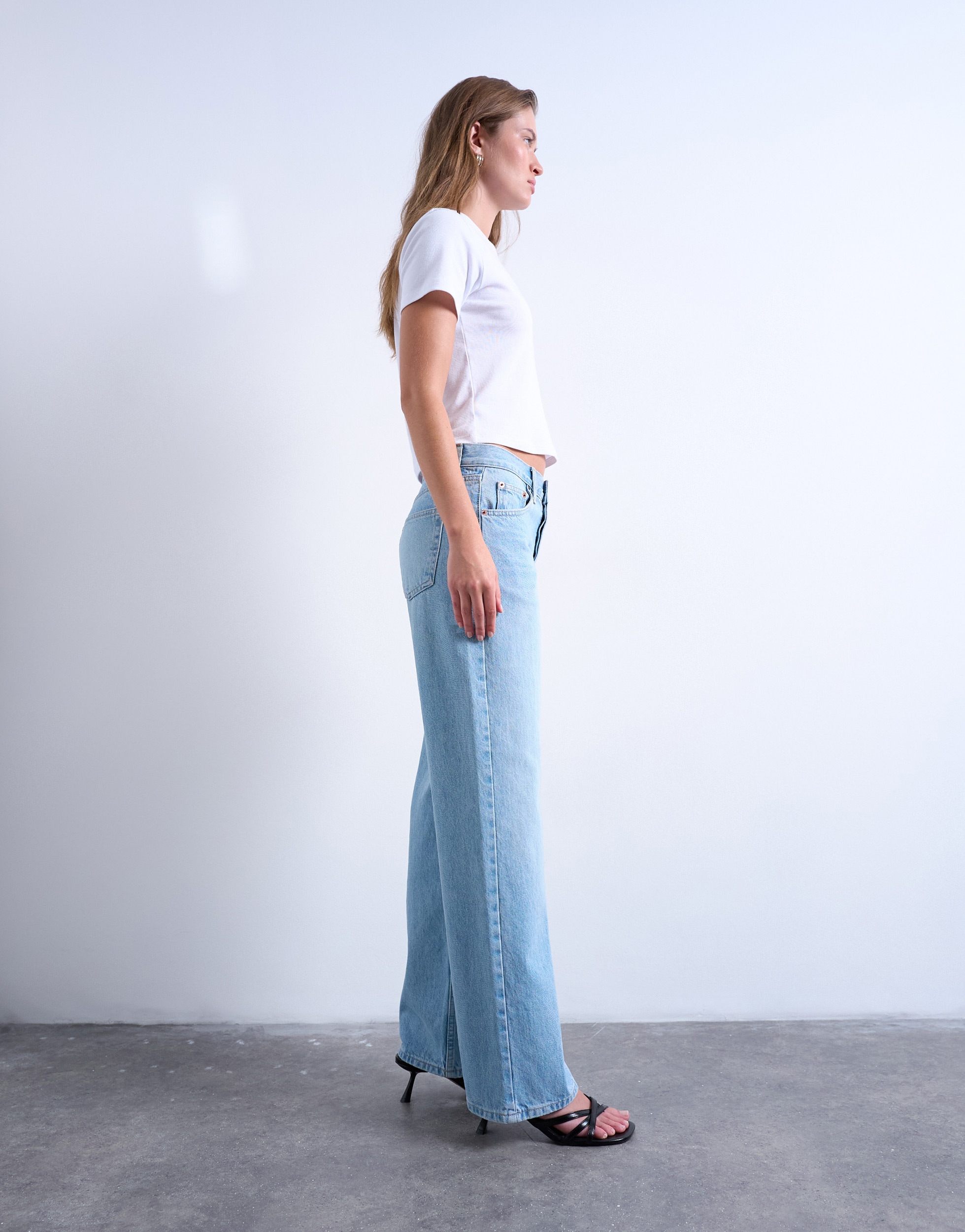 TOPSHOP Weite Jeans »TSEMBER LR WIDE DNM JEANS LB NOOS« Baumwolle, relaxed fit, low waist