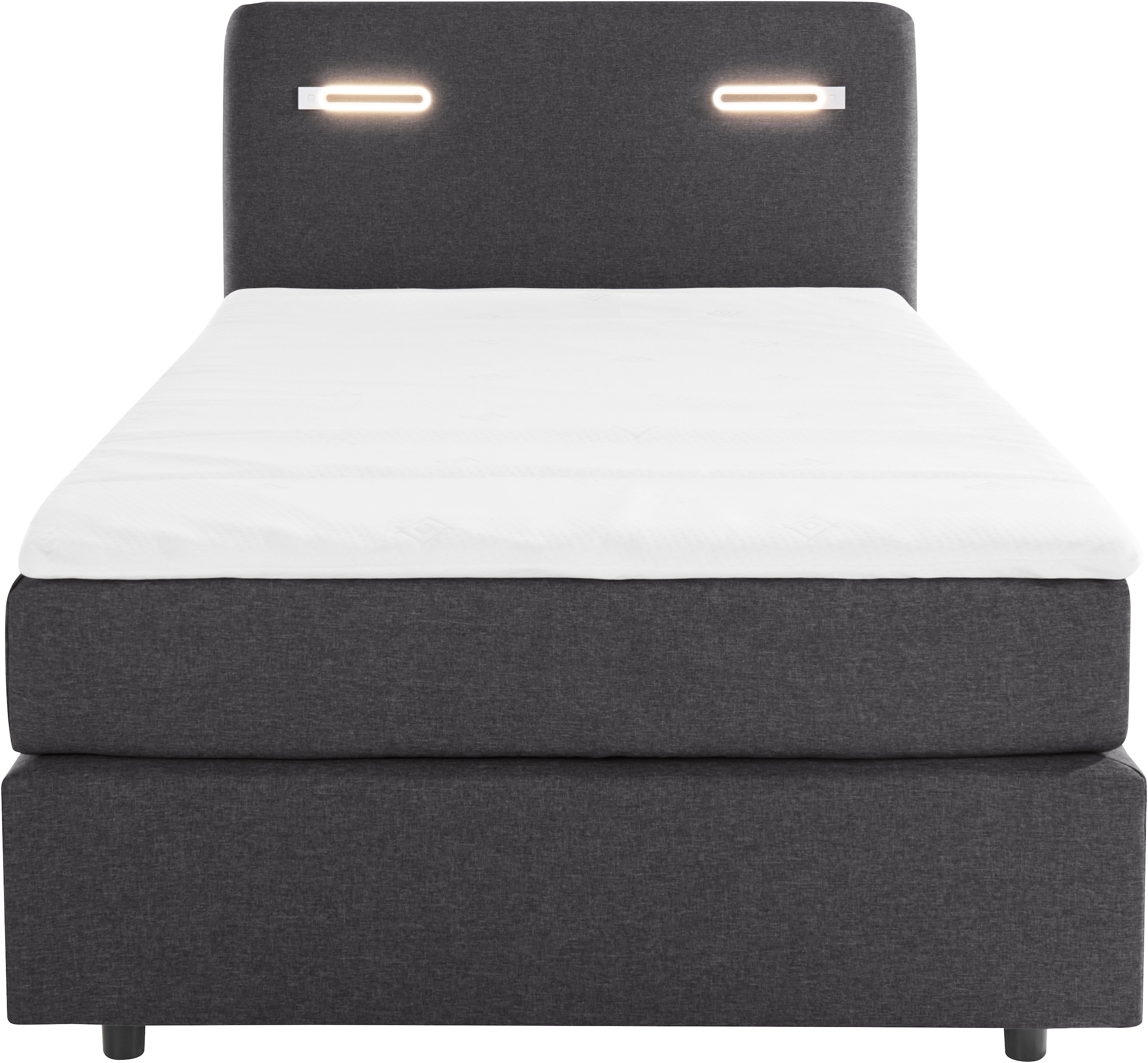 Home affaire Boxbett »Luan« Schubkästen, LED-Beleuchtung und Topper, in Breite 120 cm und 180 cm