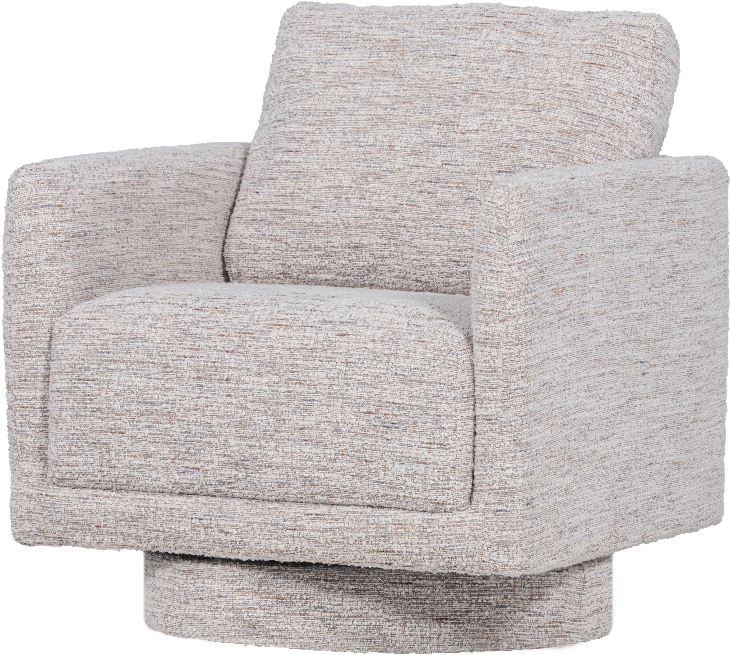 WOOOD Fauteuil pivotant »Oska mit Sizz-Melange-Bezug und Drehmechanismus B 78 x T 79 x H 64 cm« Haute résistance à l'usure, capacité de charge 130 kg, accoudoirs intégrés