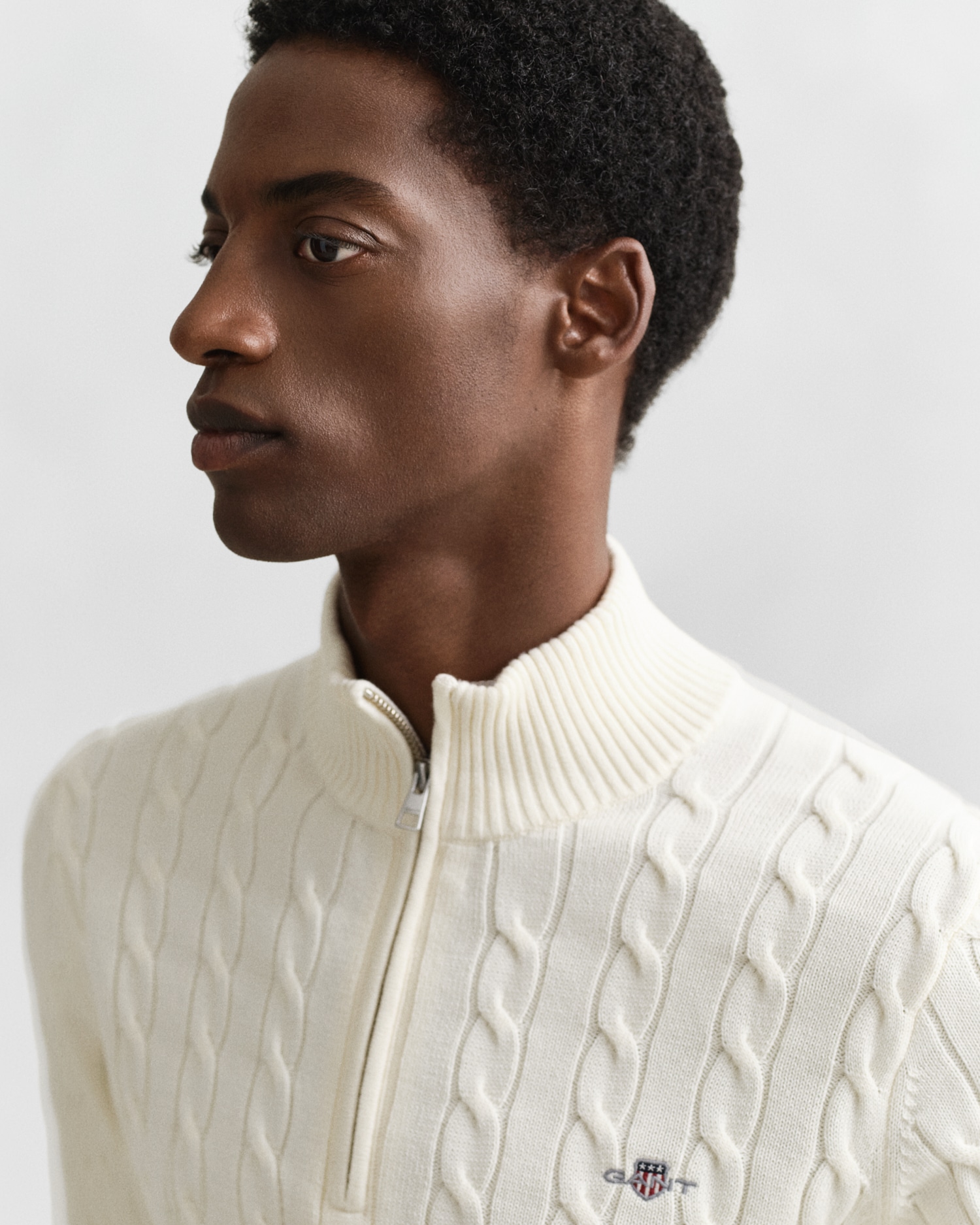 Gant Pull en tricot »COTTON CABLE HALF ZIP« Mit Rundhalsausschnitt